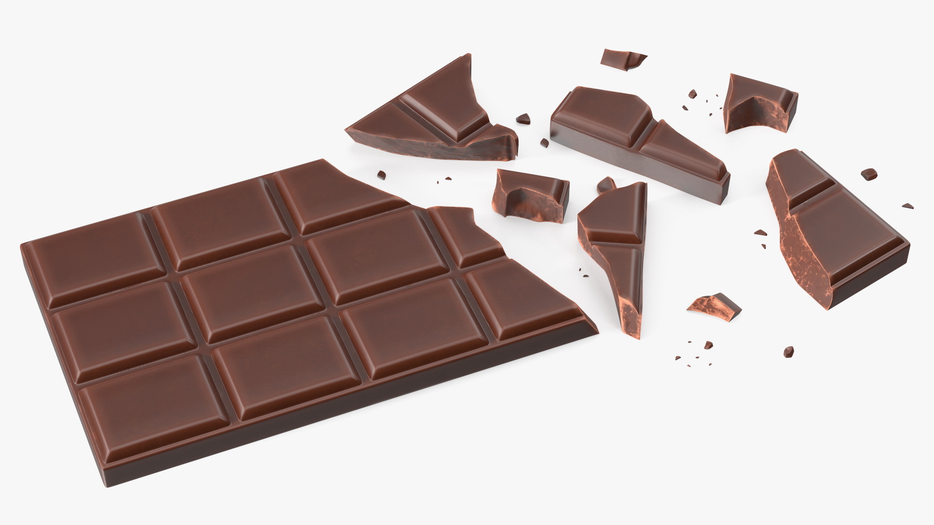 3D Milk Chocolate Crushed Bar