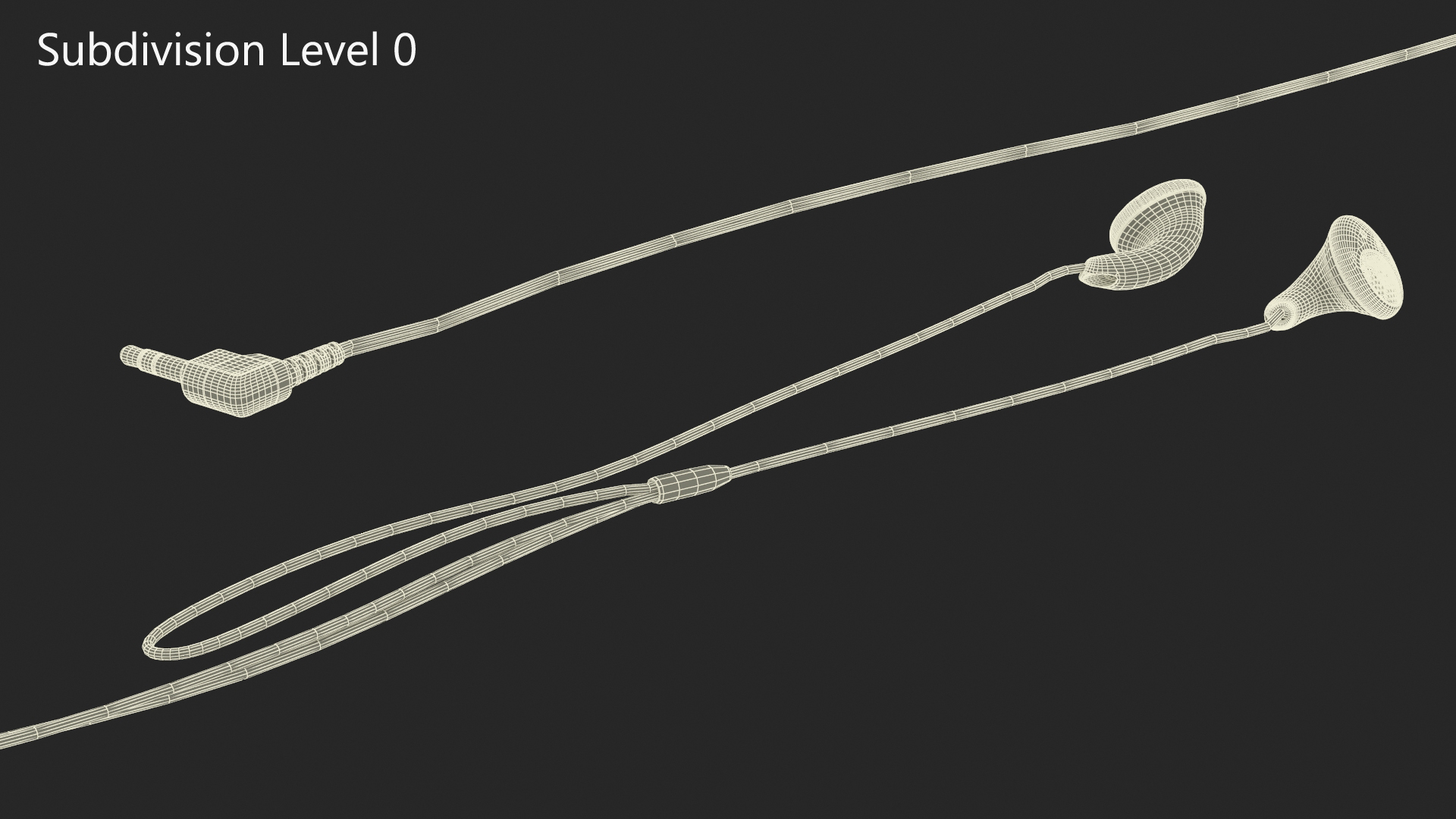 3D Sony Vintage In-Ear Headphones Straightened model