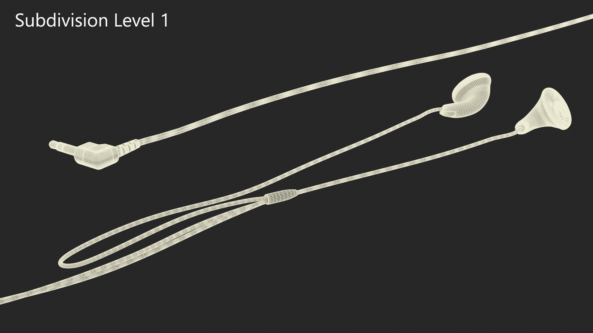 3D Sony Vintage In-Ear Headphones Straightened model