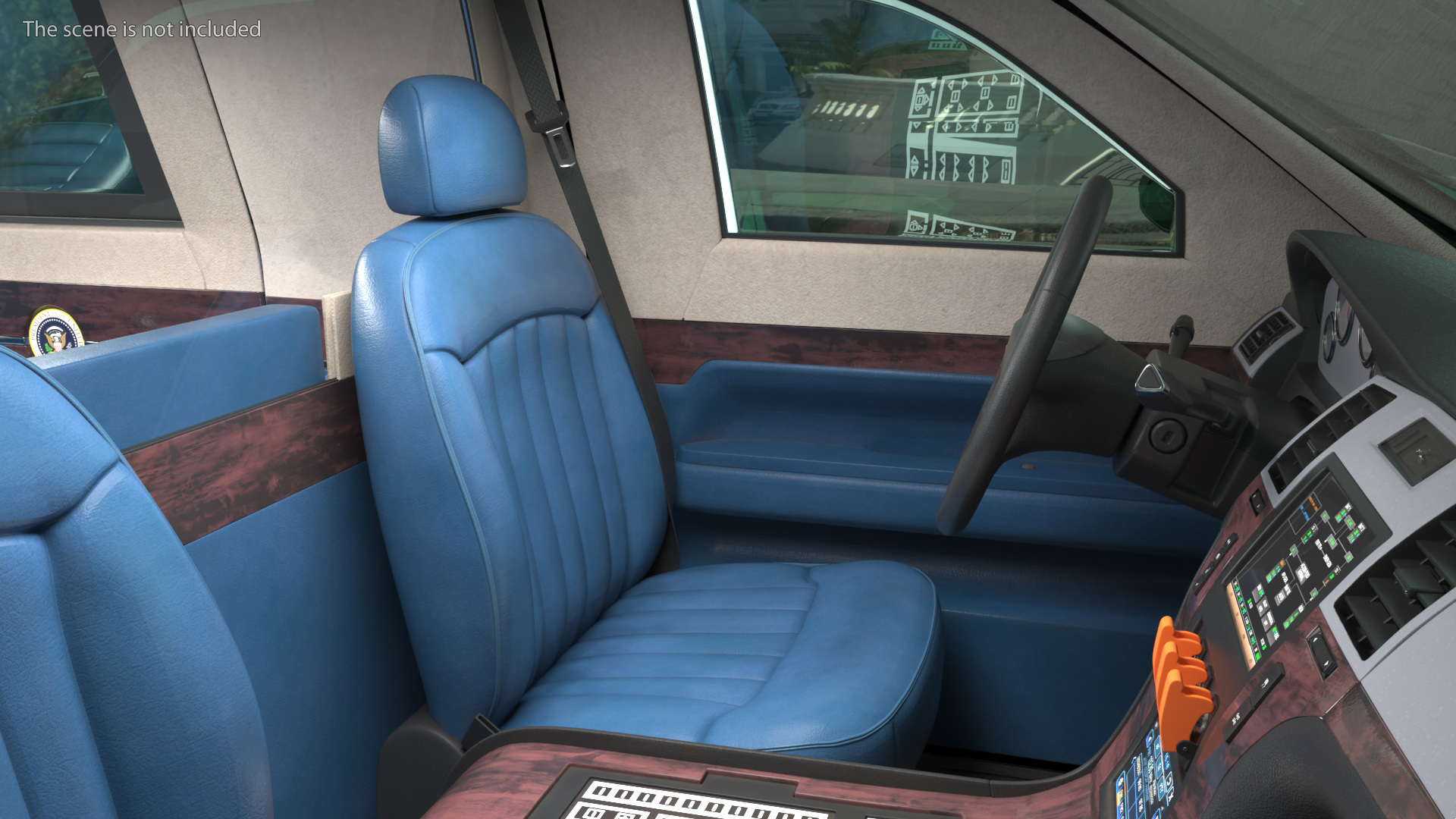 Vehicle Leather Seat Blue - view 3