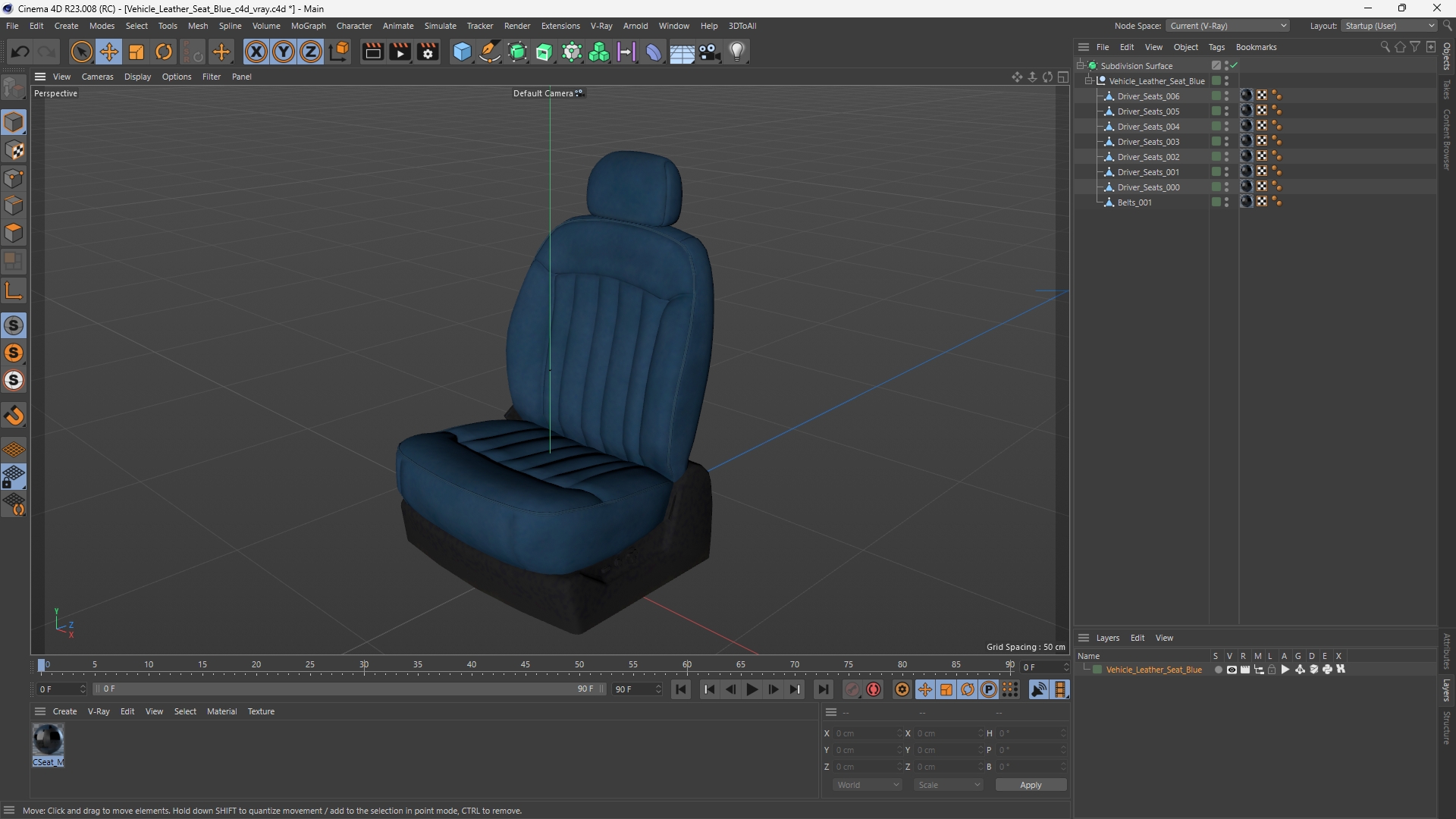 Vehicle Leather Seat Blue - view 12