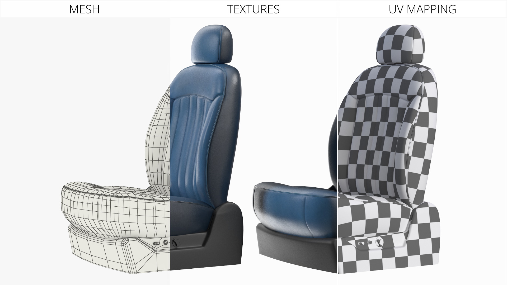 Vehicle Leather Seat Blue - view 9