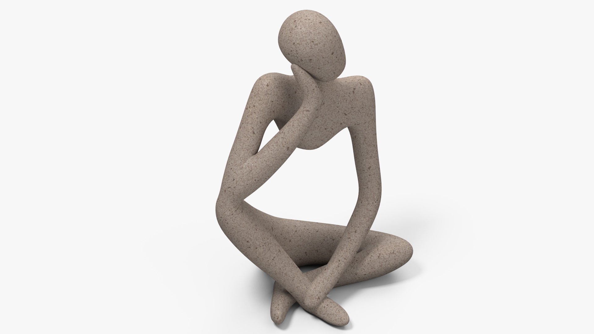 3D Art Human Sitting Sculpture White model