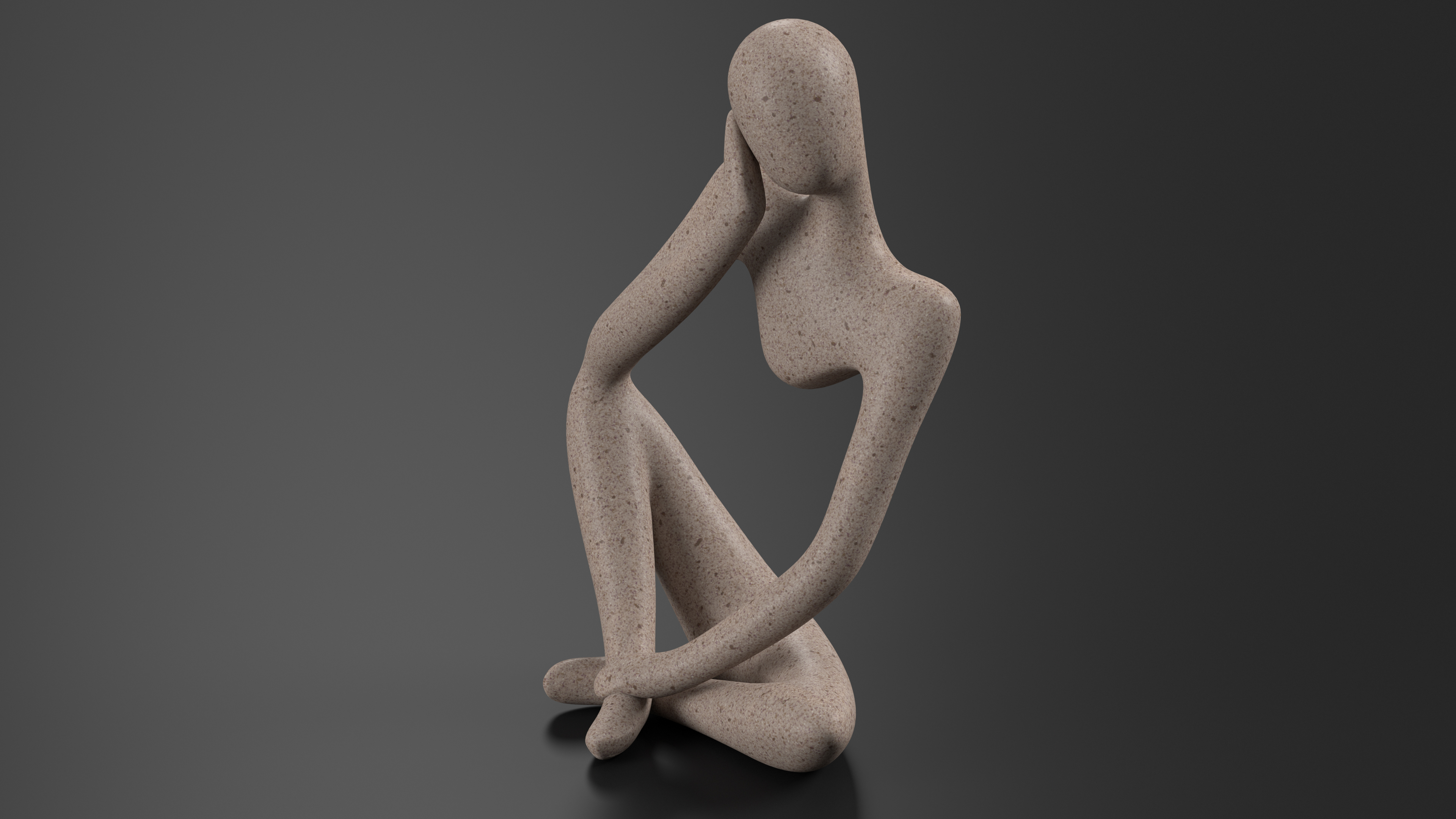 3D Art Human Sitting Sculpture White model