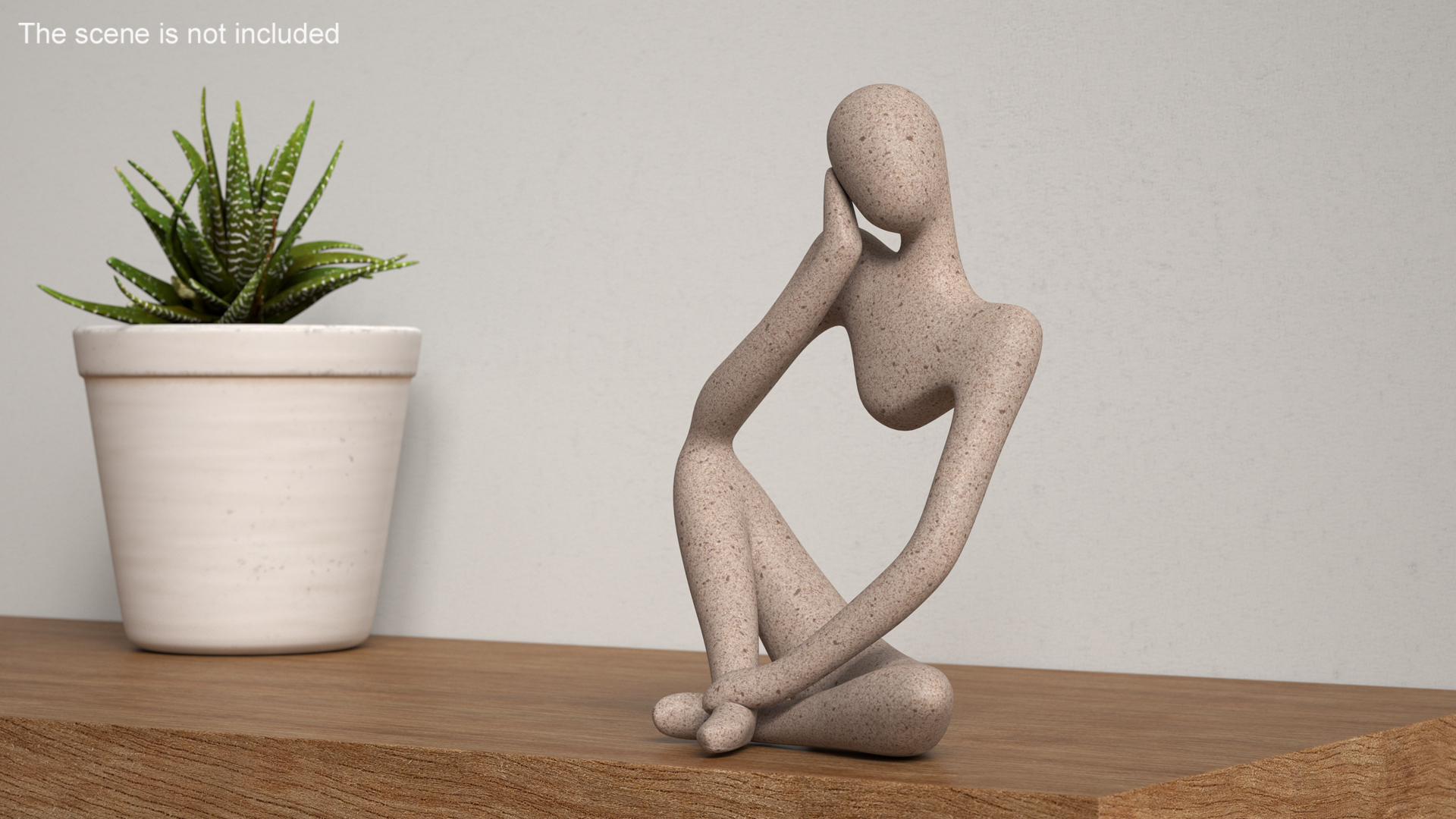 3D Art Human Sitting Sculpture White model