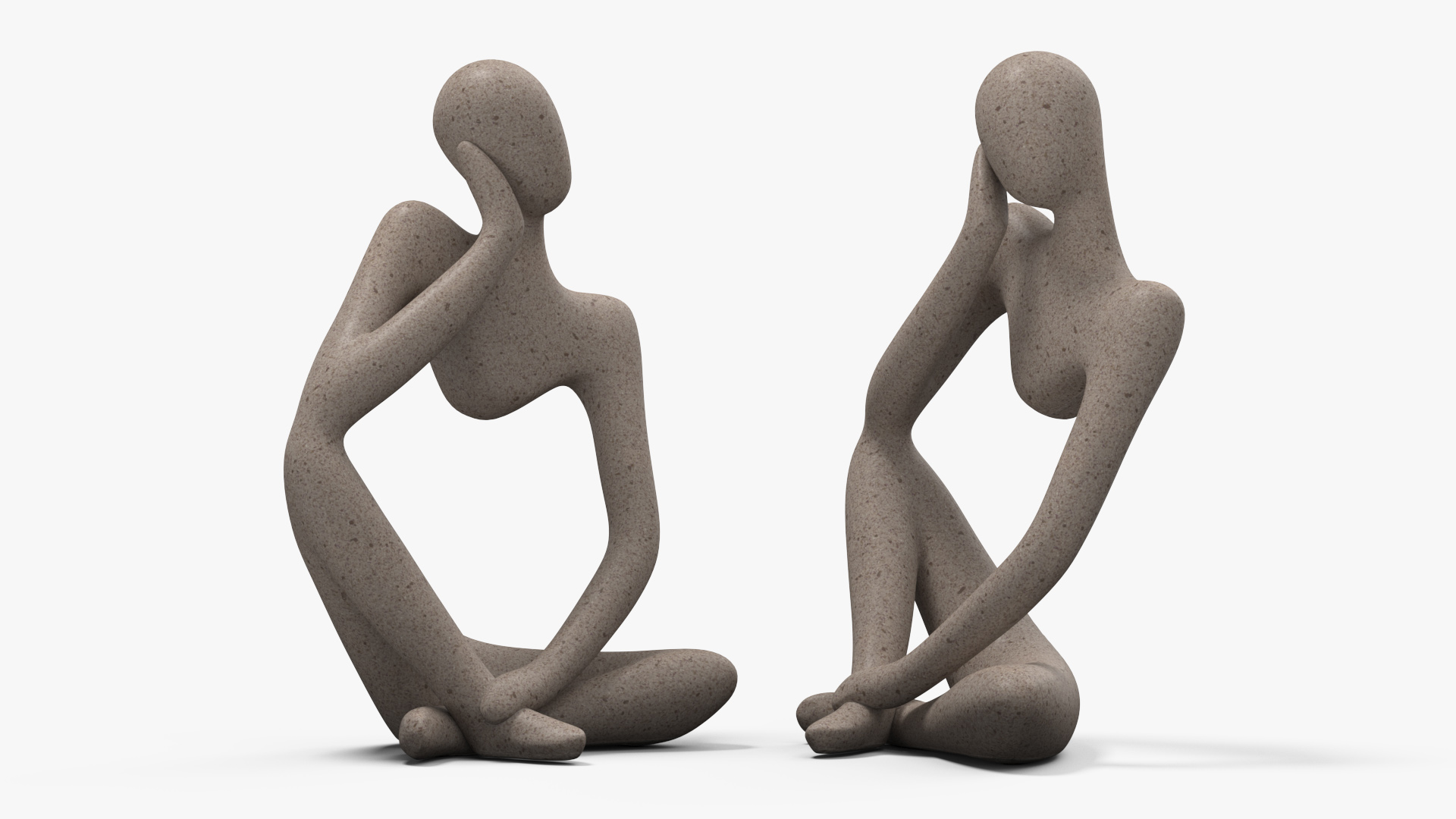 3D Art Human Sitting Sculpture White model