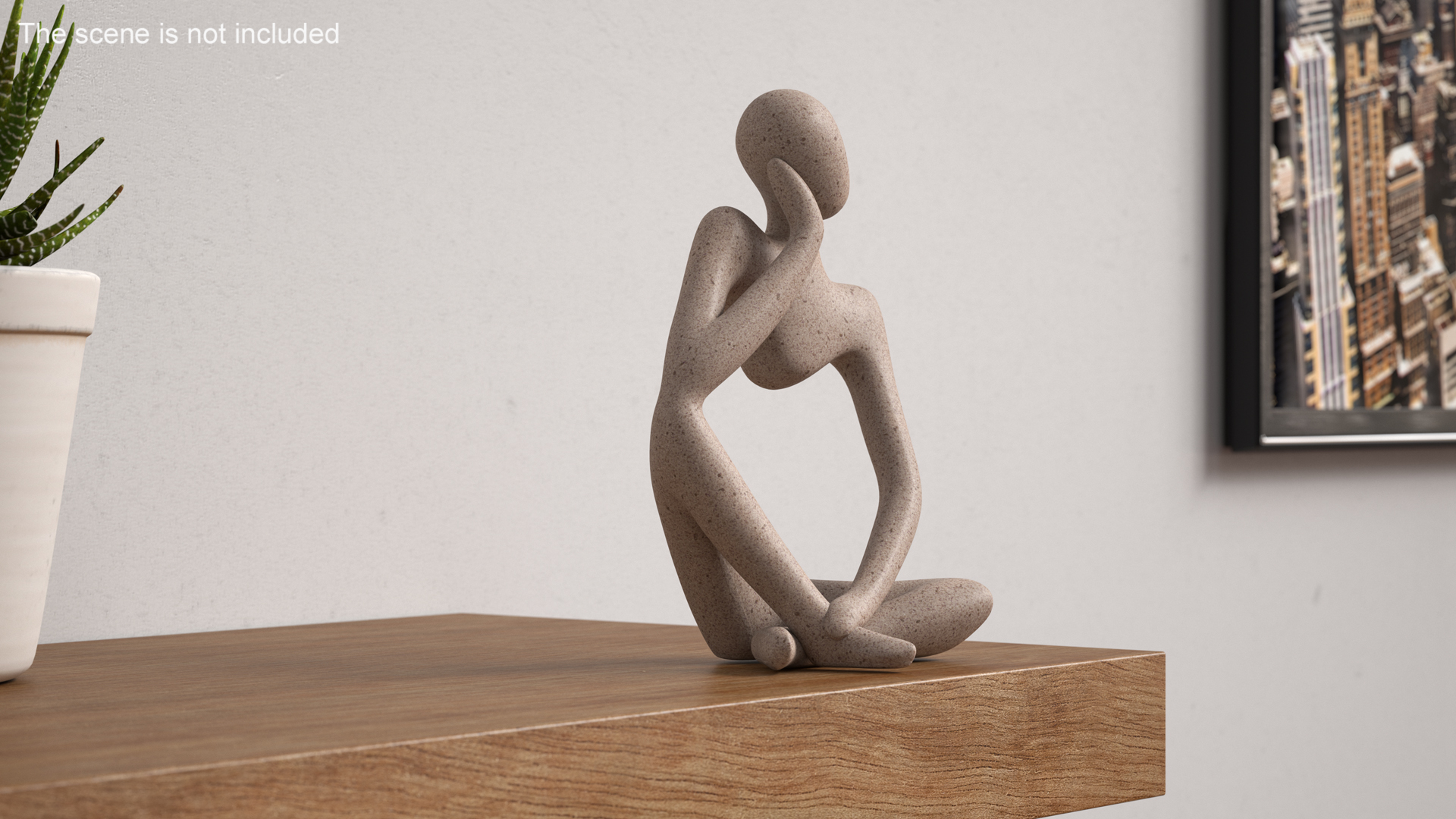 3D Art Human Sitting Sculpture White model