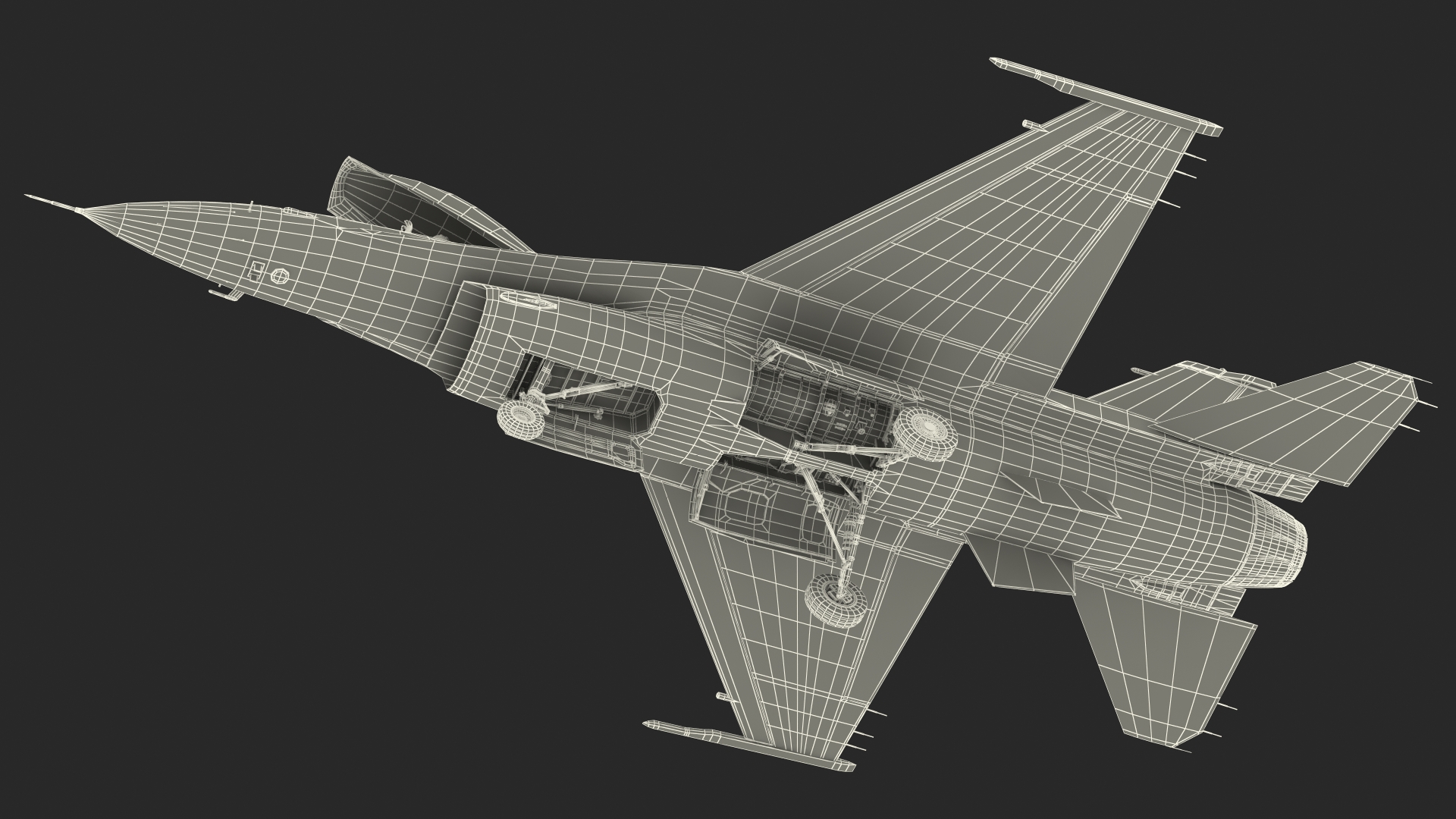 3D model Fighter F 16 Fighting Falcon US Air Force With a Pilot Gesture Ok