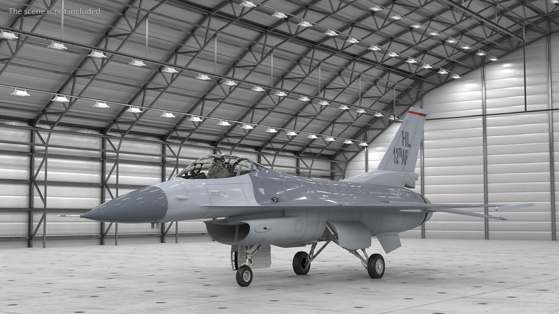 3D model Fighter F 16 Fighting Falcon US Air Force With a Pilot Gesture Ok