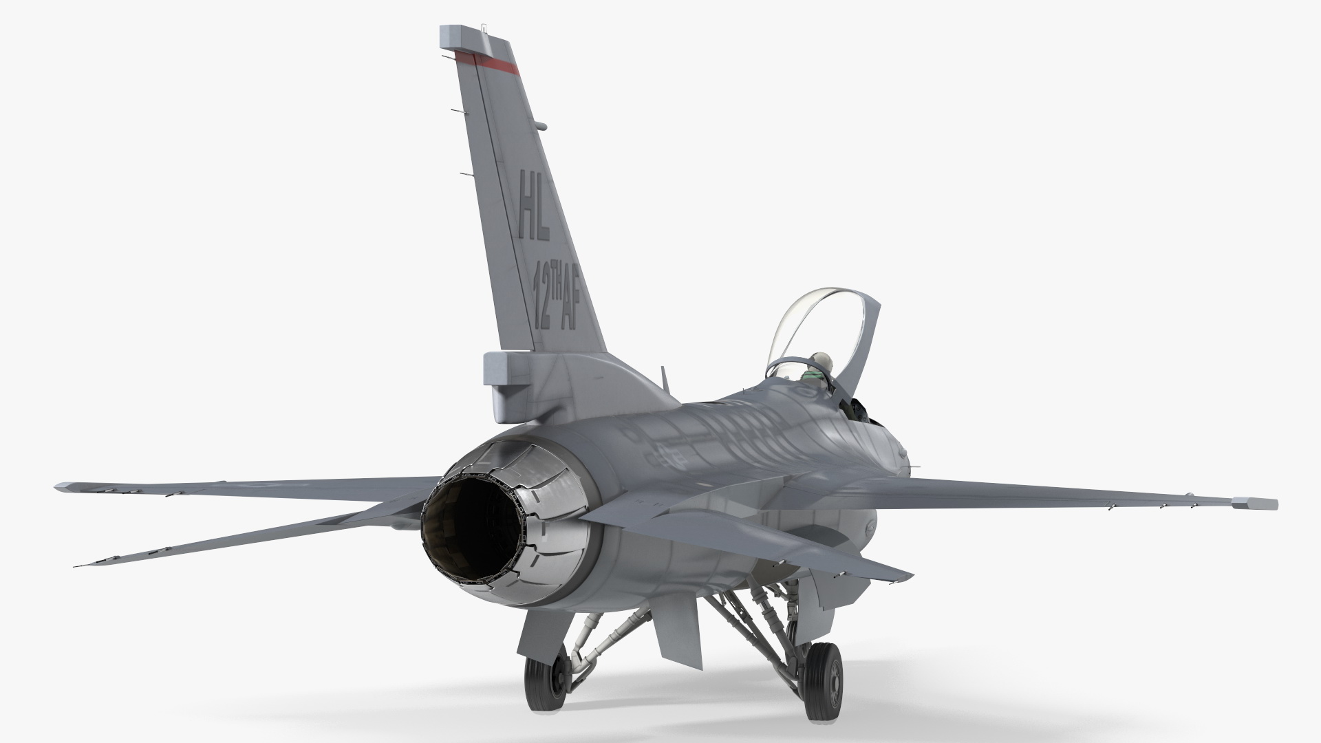 3D model Fighter F 16 Fighting Falcon US Air Force With a Pilot Gesture Ok