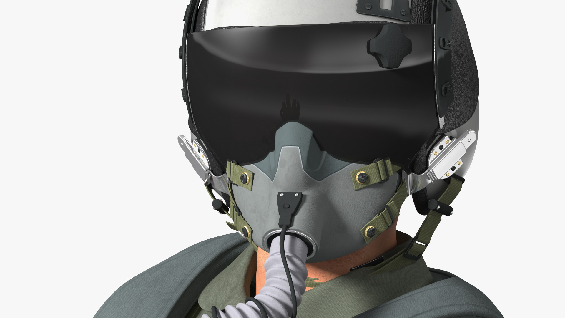3D model Fighter F 16 Fighting Falcon US Air Force With a Pilot Gesture Ok