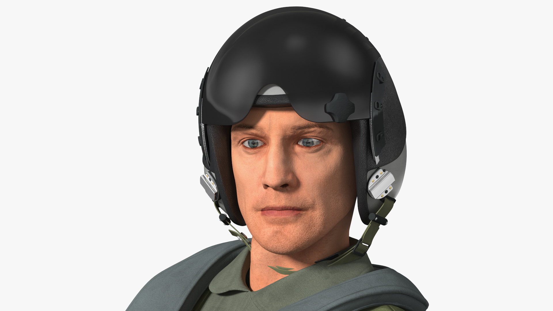 3D model Fighter F 16 Fighting Falcon US Air Force With a Pilot Gesture Ok