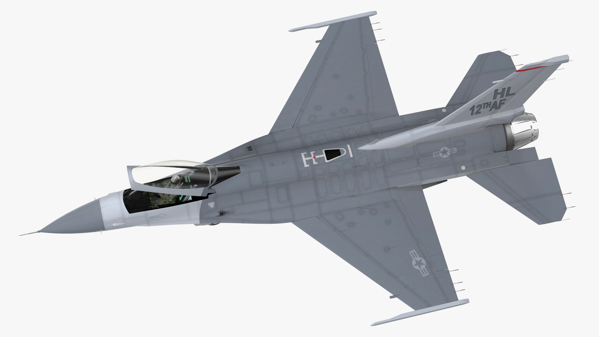 3D model Fighter F 16 Fighting Falcon US Air Force With a Pilot Gesture Ok