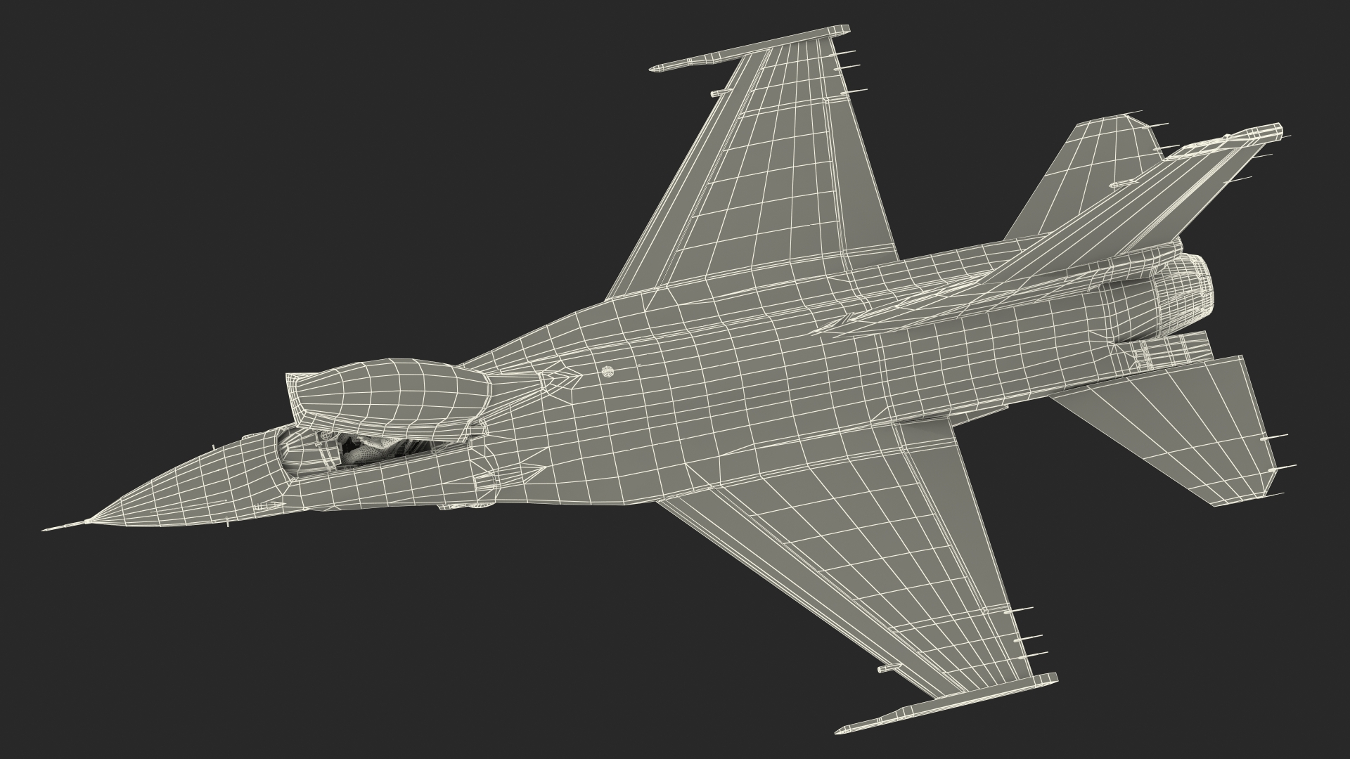 3D model Fighter F 16 Fighting Falcon US Air Force With a Pilot Gesture Ok