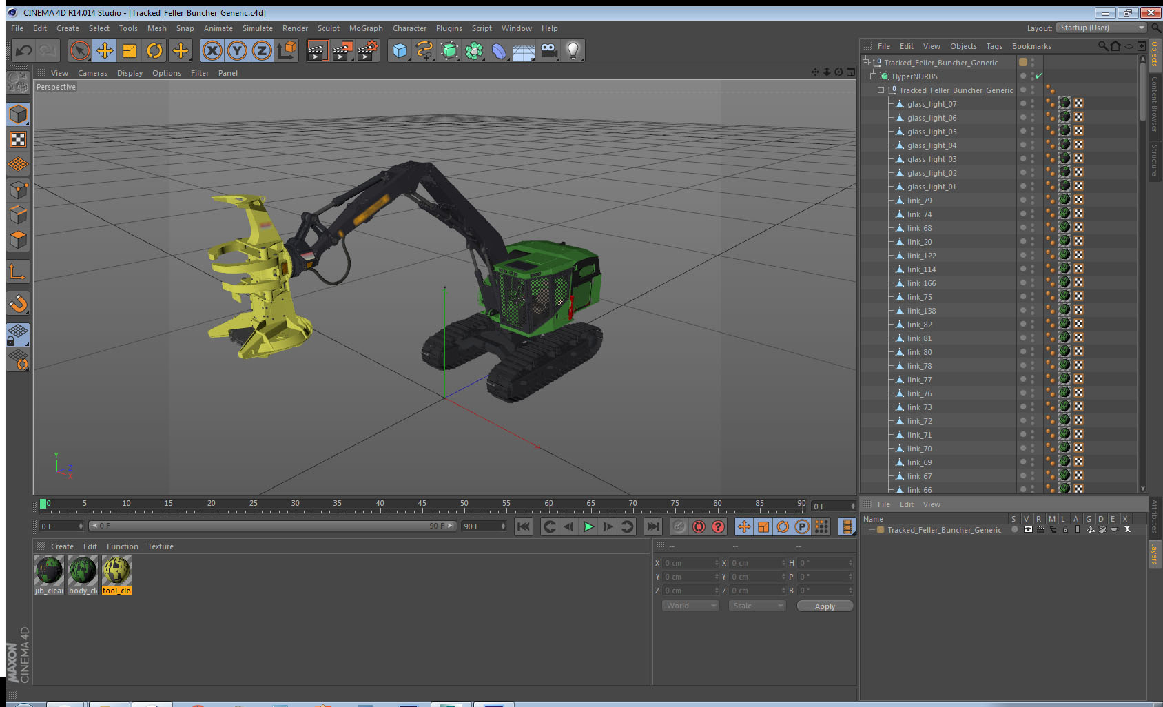 3D model Tracked Feller Buncher Generic