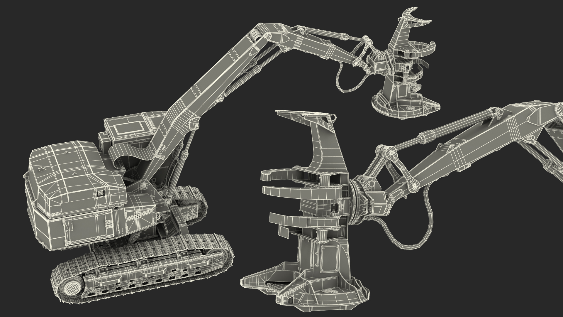3D model Tracked Feller Buncher Generic