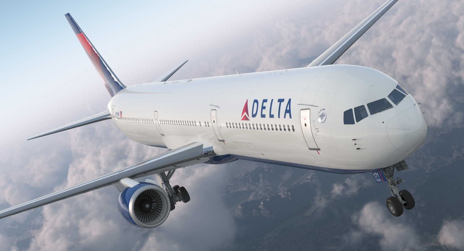 3D Boeing 767 400 with Interior Delta Air Lines Rigged