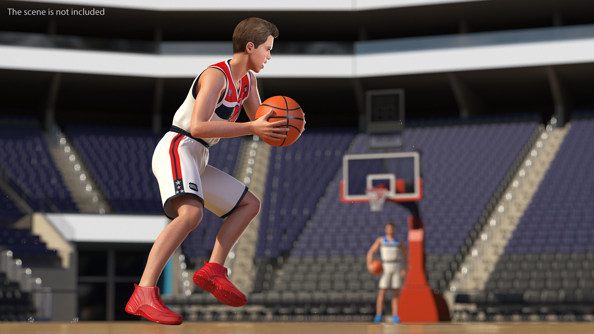 Teenage Boy with Basketball Ball Rigged 3D model