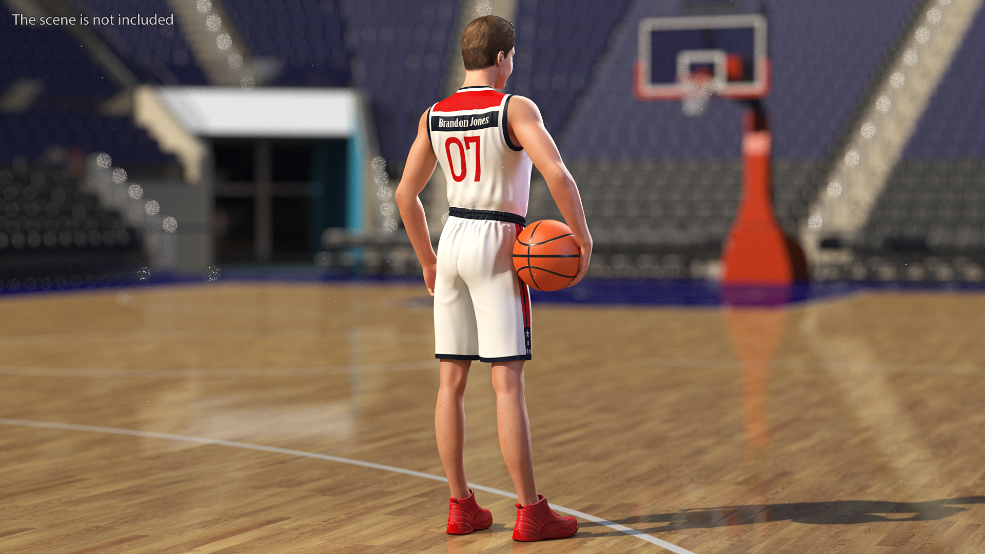 Teenage Boy with Basketball Ball Rigged 3D model