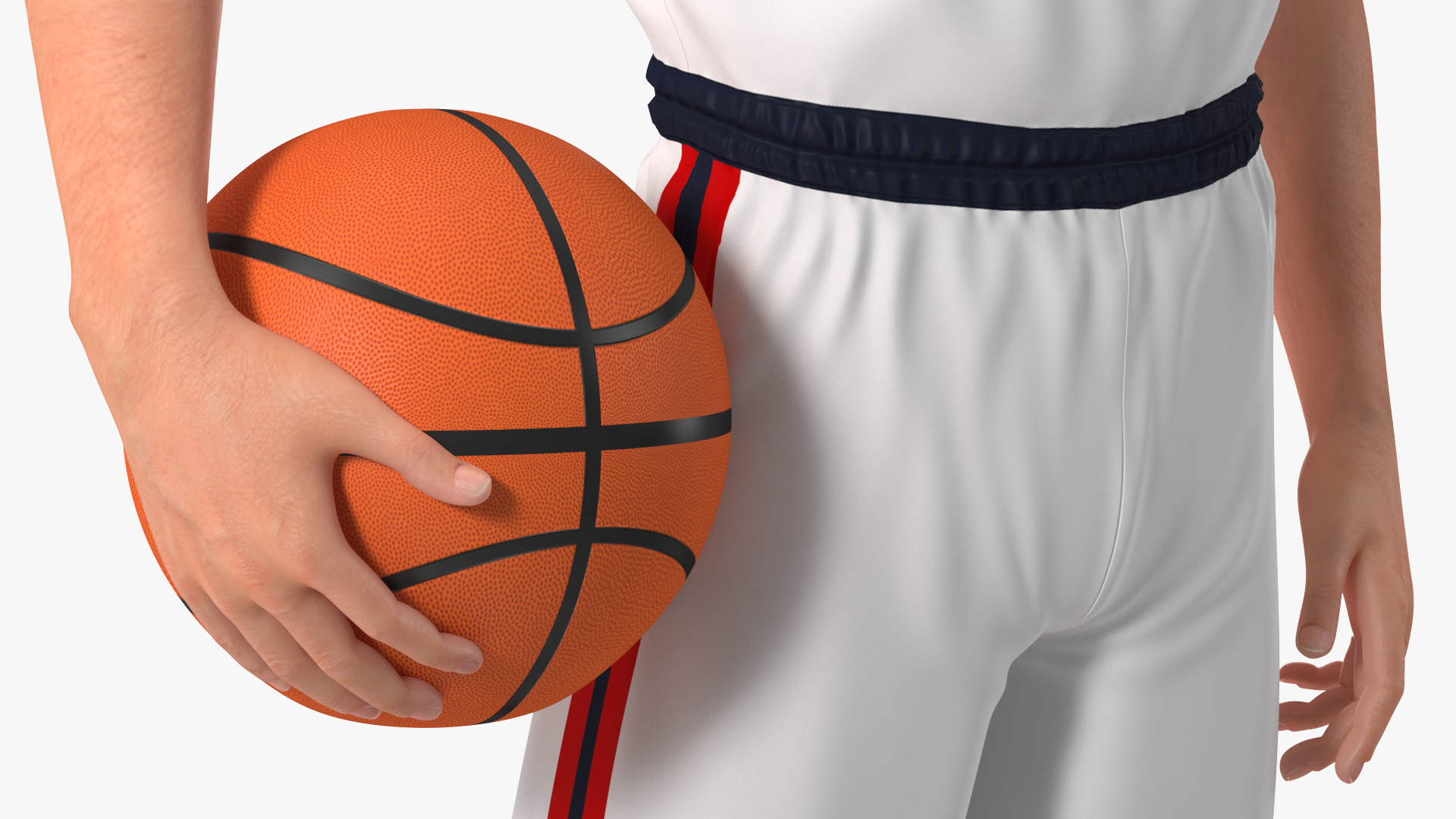 Teenage Boy with Basketball Ball Rigged 3D model