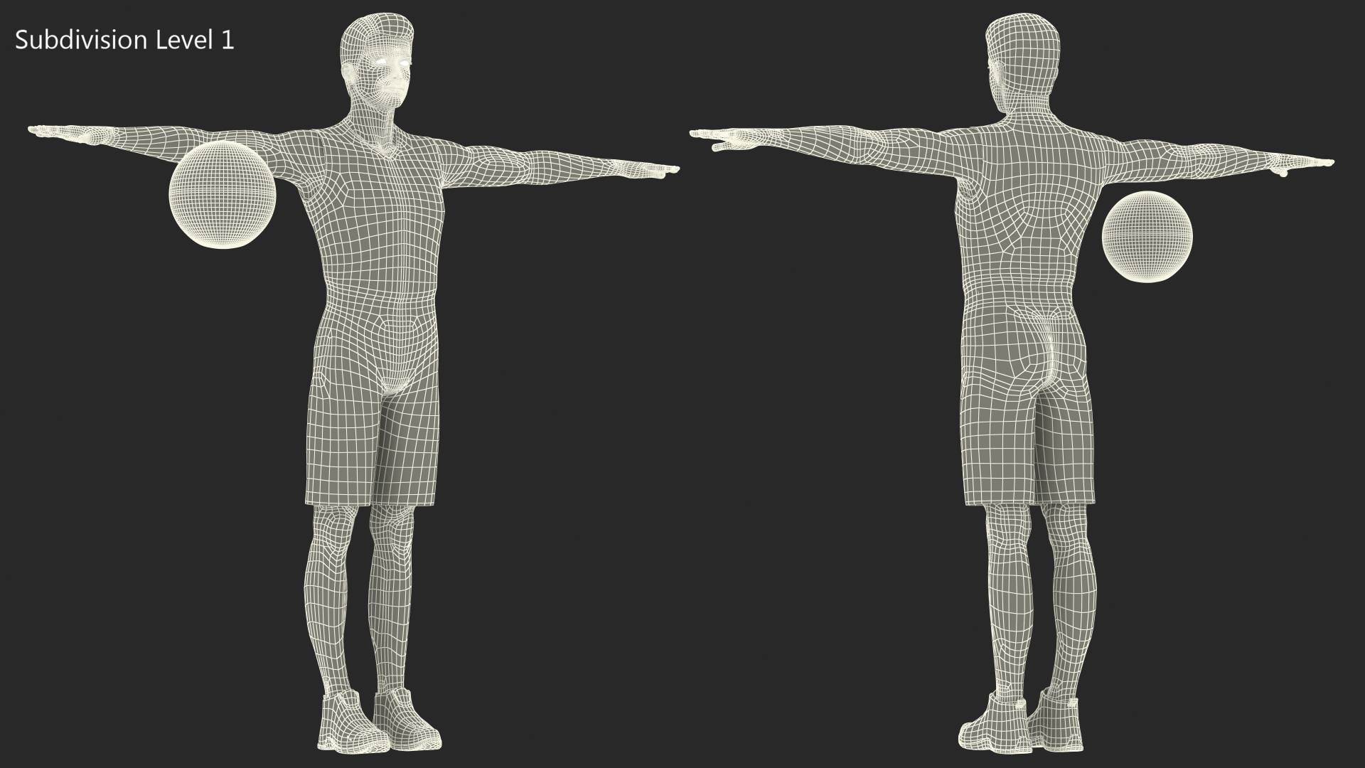 Teenage Boy with Basketball Ball Rigged 3D model
