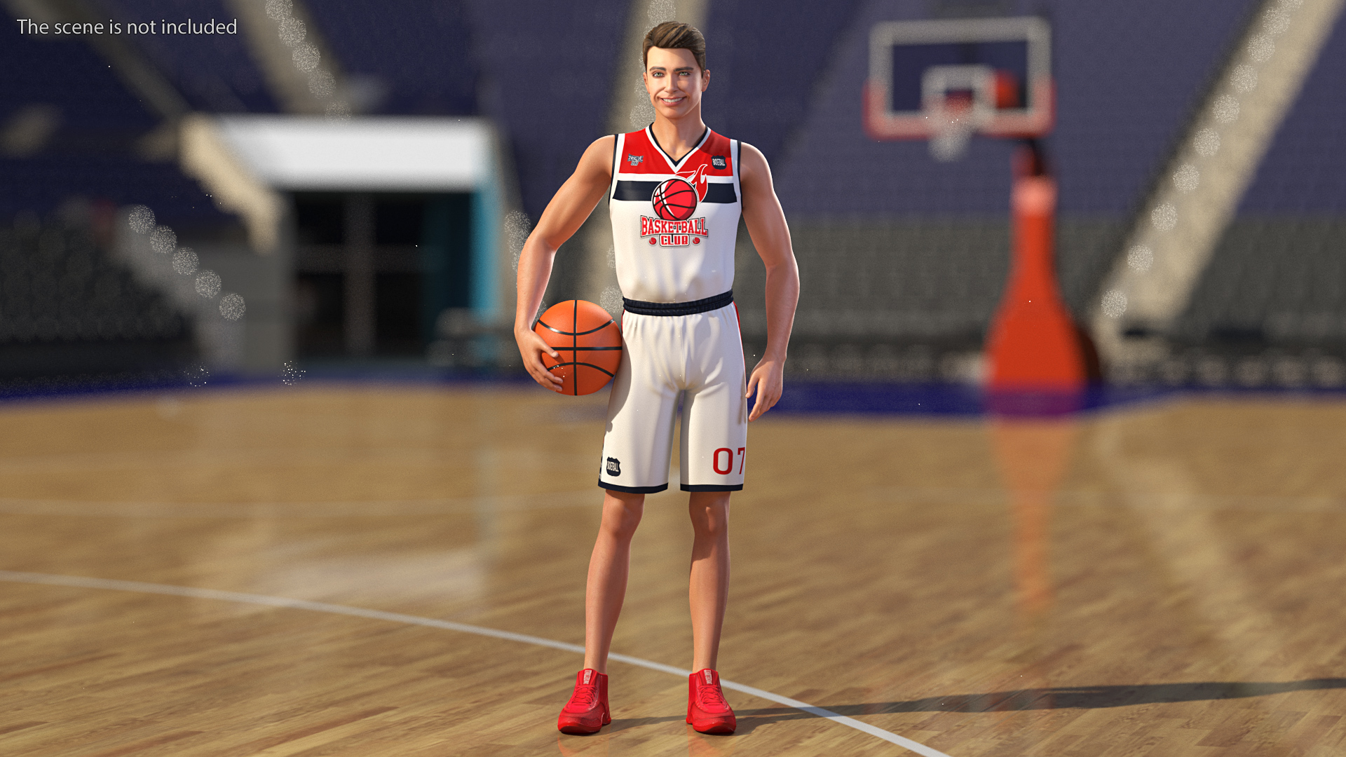 Teenage Boy with Basketball Ball Rigged 3D model