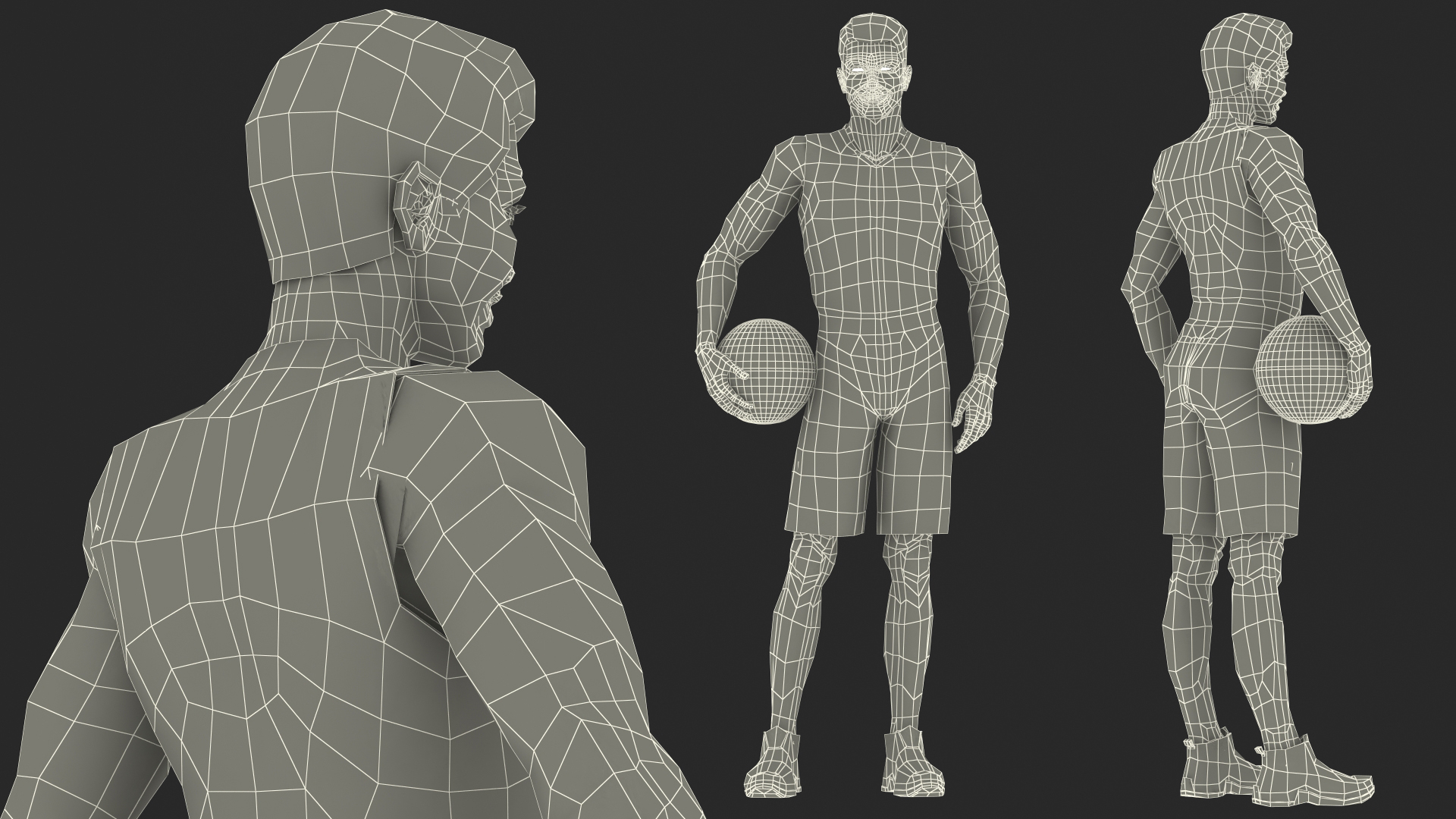 Teenage Boy with Basketball Ball Rigged 3D model