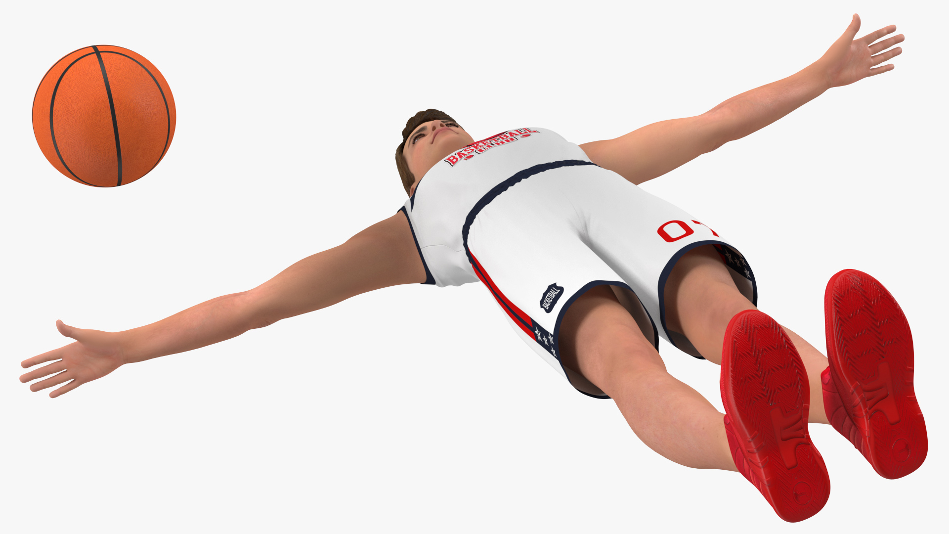 Teenage Boy with Basketball Ball Rigged 3D model
