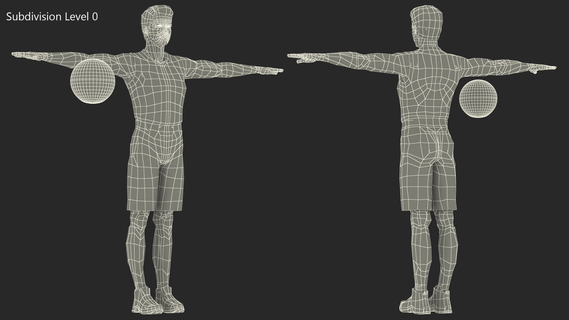 Teenage Boy with Basketball Ball Rigged 3D model