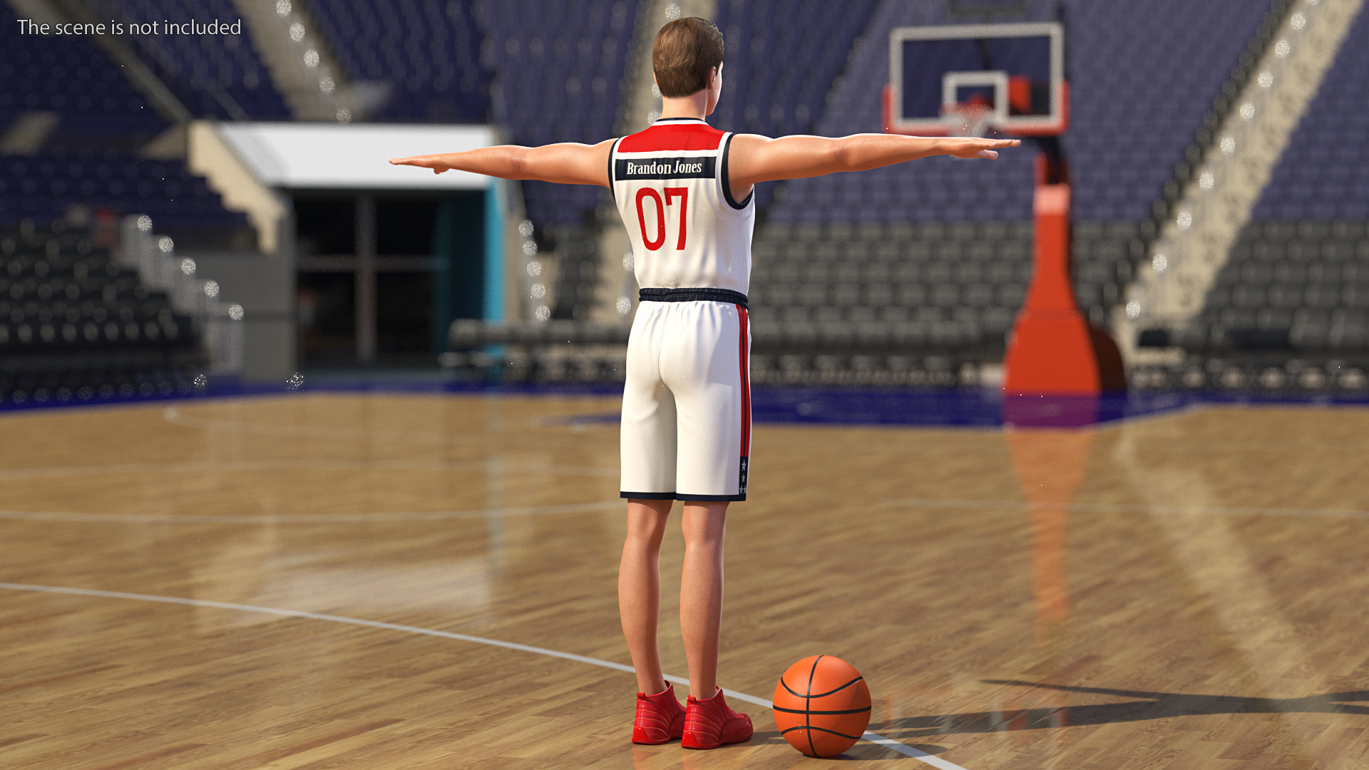 Teenage Boy with Basketball Ball Rigged 3D model