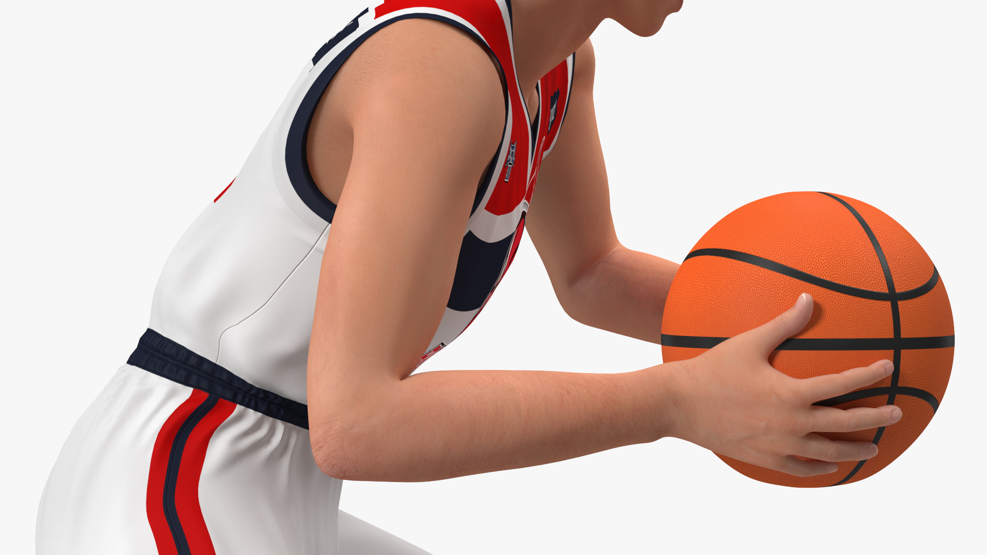 Teenage Boy with Basketball Ball Rigged 3D model