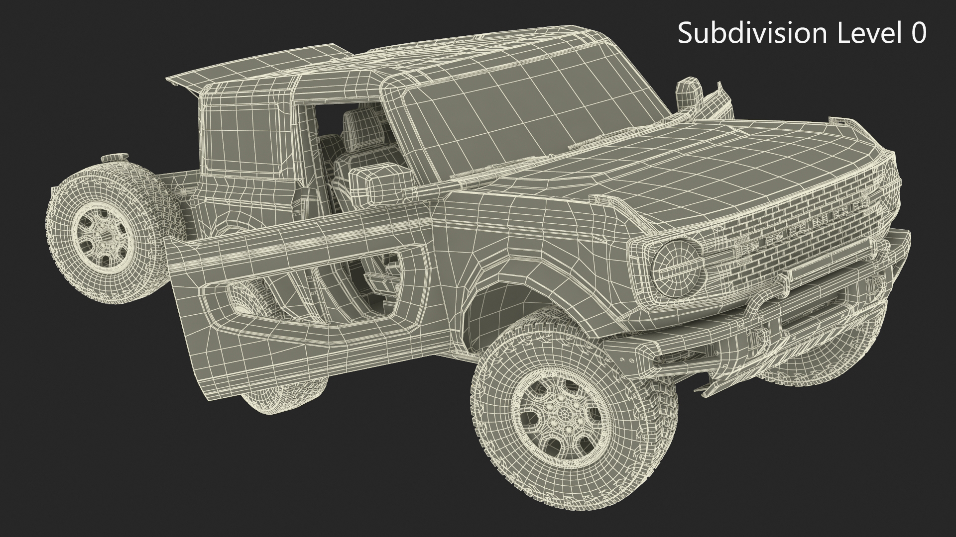 Ford Bronco Two Door SUV Oxford White Rigged 3D model