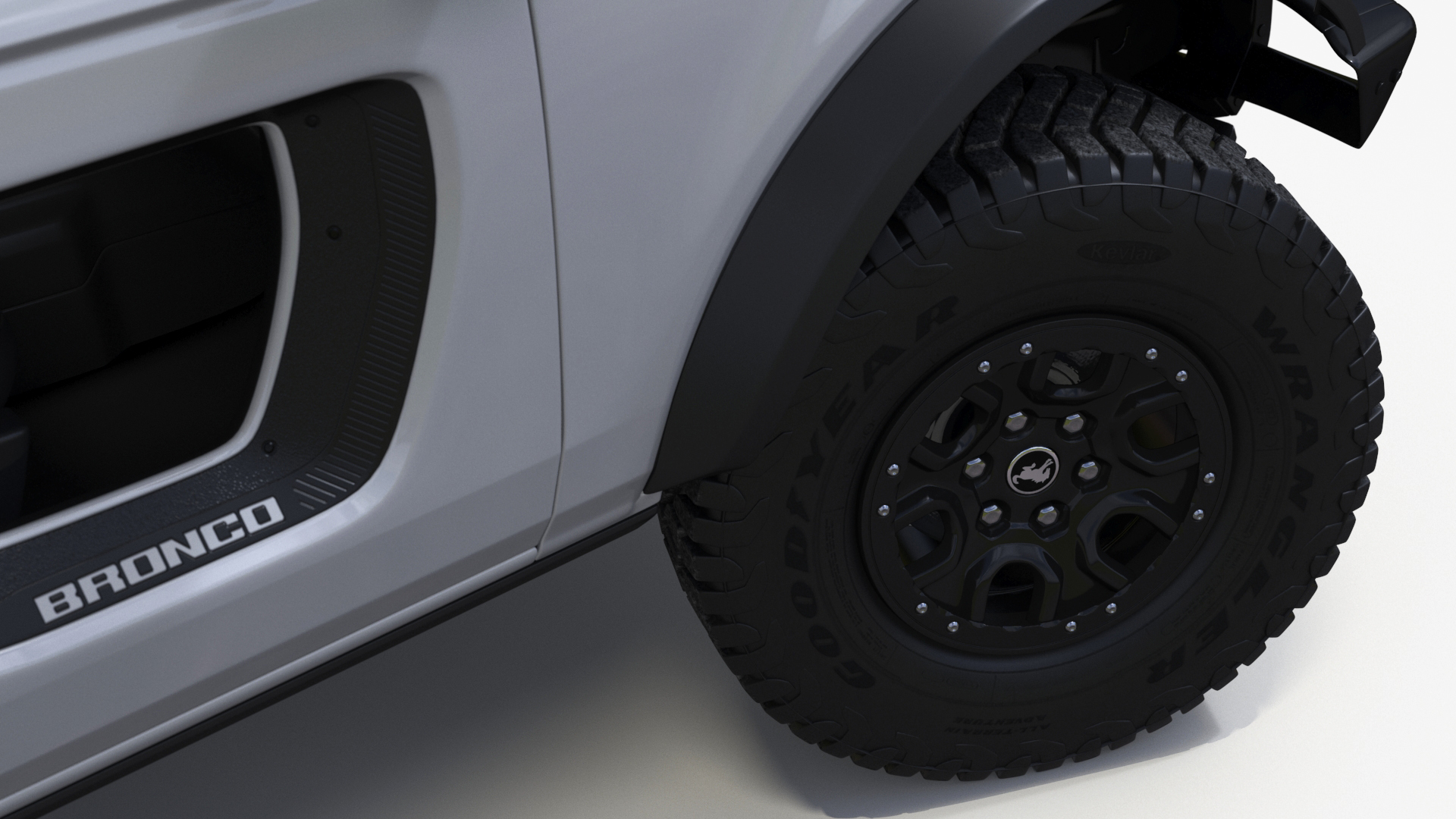 Ford Bronco Two Door SUV Oxford White Rigged 3D model