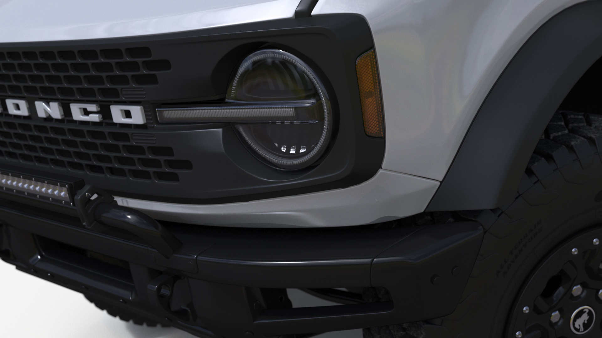 Ford Bronco Two Door SUV Oxford White Rigged 3D model