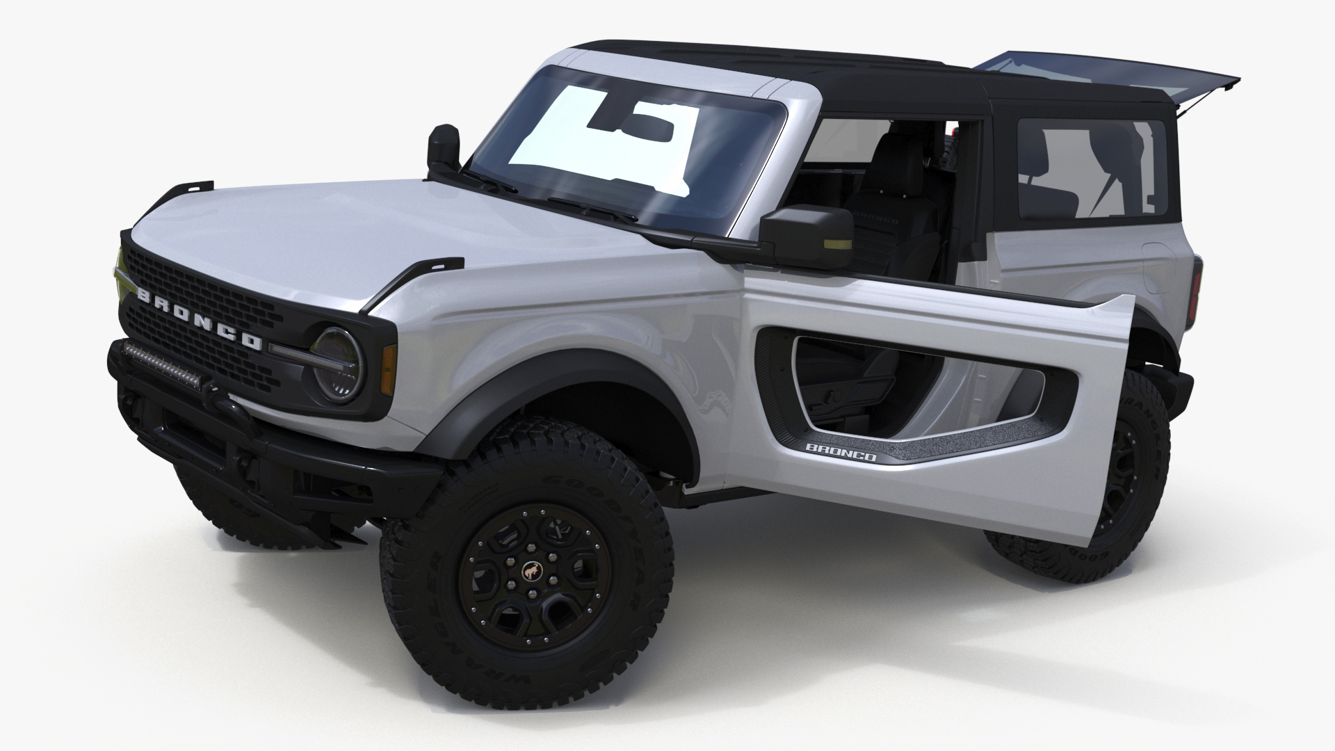 Ford Bronco Two Door SUV Oxford White Rigged 3D model