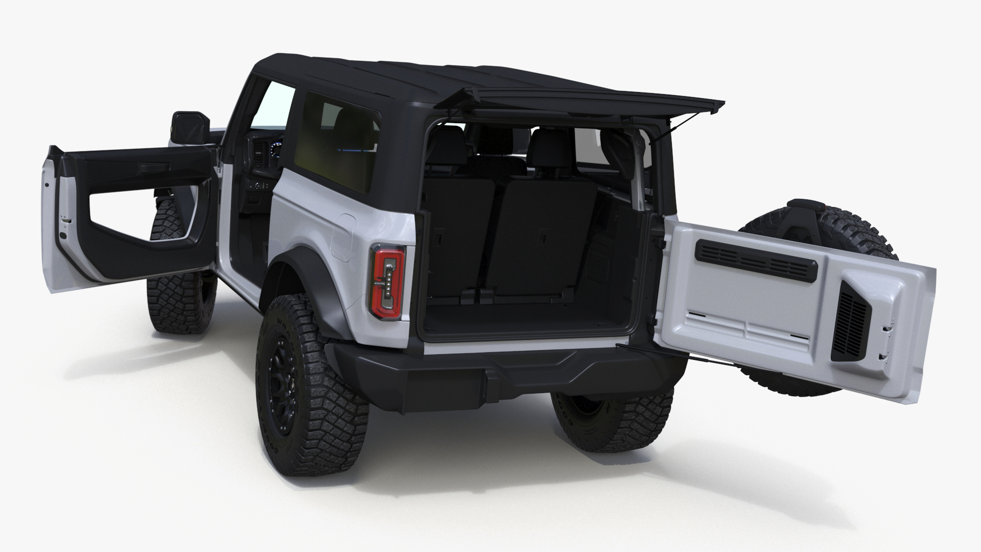 Ford Bronco Two Door SUV Oxford White Rigged 3D model