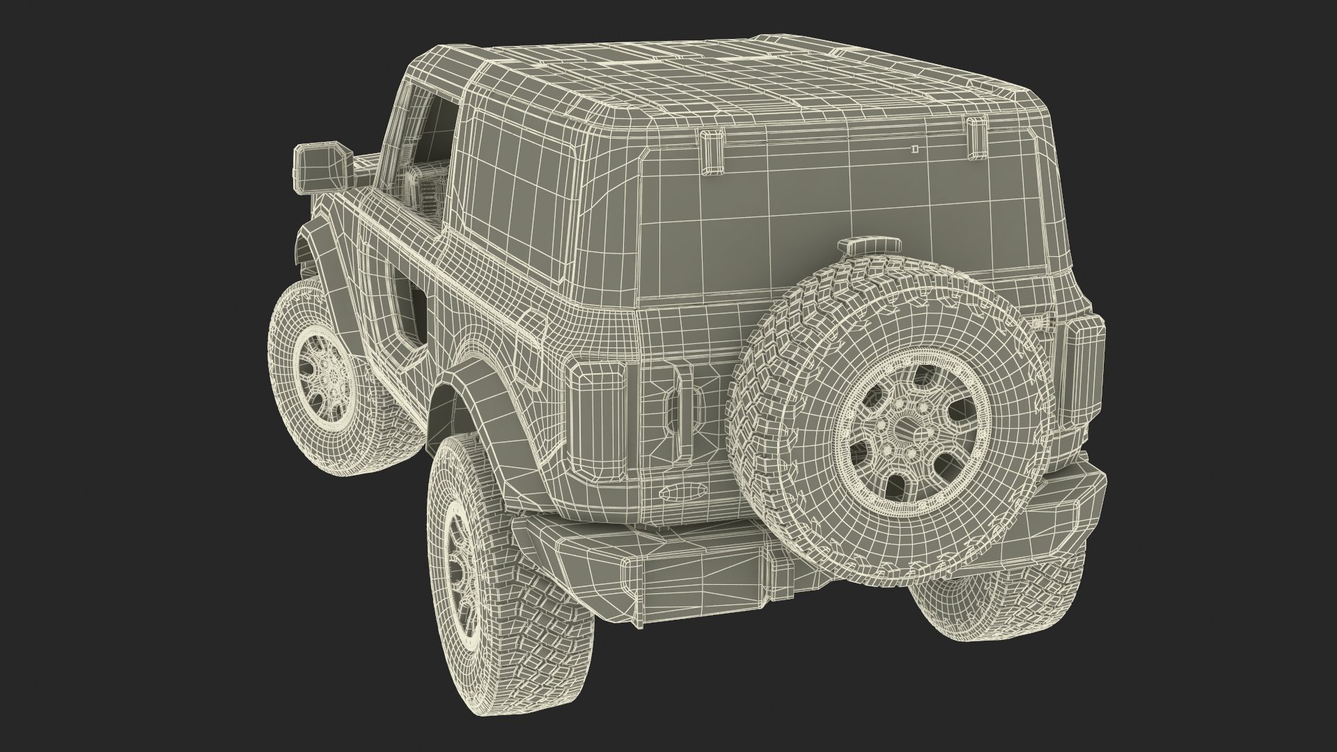 Ford Bronco Two Door SUV Oxford White Rigged 3D model
