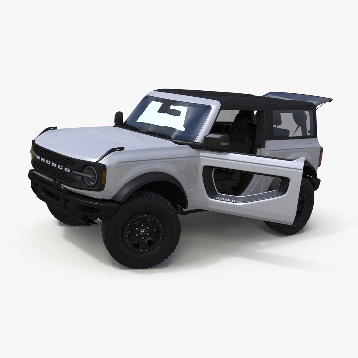 Ford Bronco Two Door SUV Oxford White Rigged 3D model