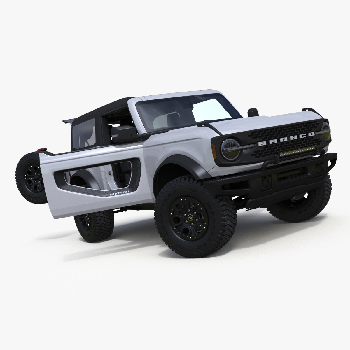 Ford Bronco Two Door SUV Oxford White Rigged 3D model