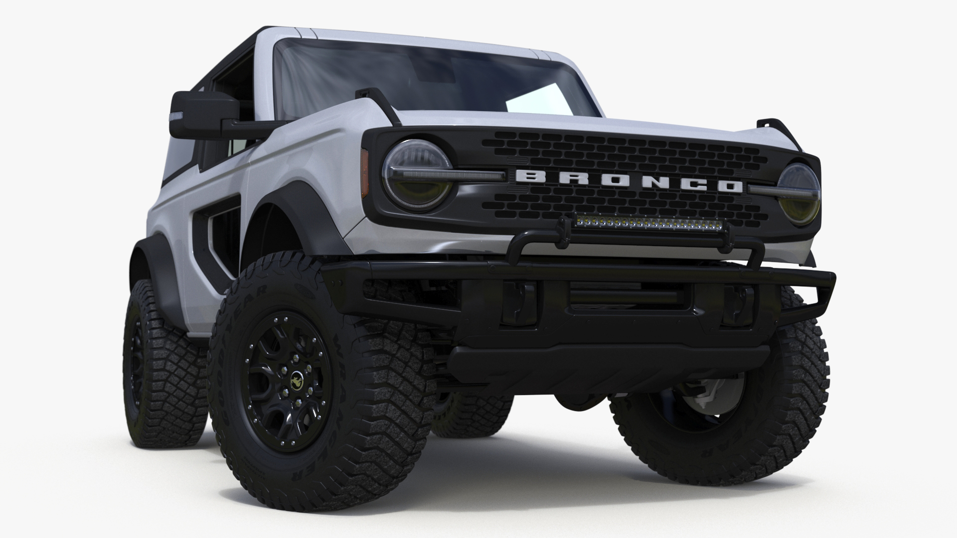Ford Bronco Two Door SUV Oxford White Rigged 3D model