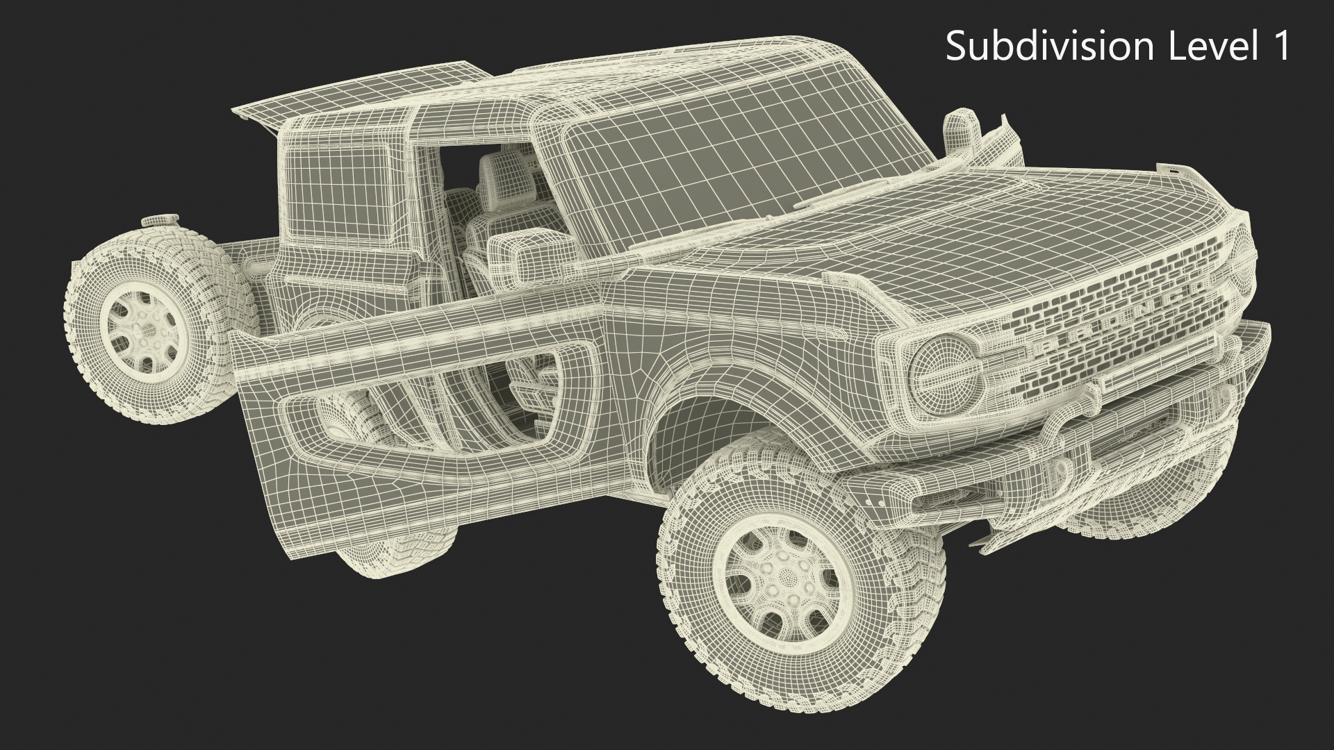 Ford Bronco Two Door SUV Oxford White Rigged 3D model