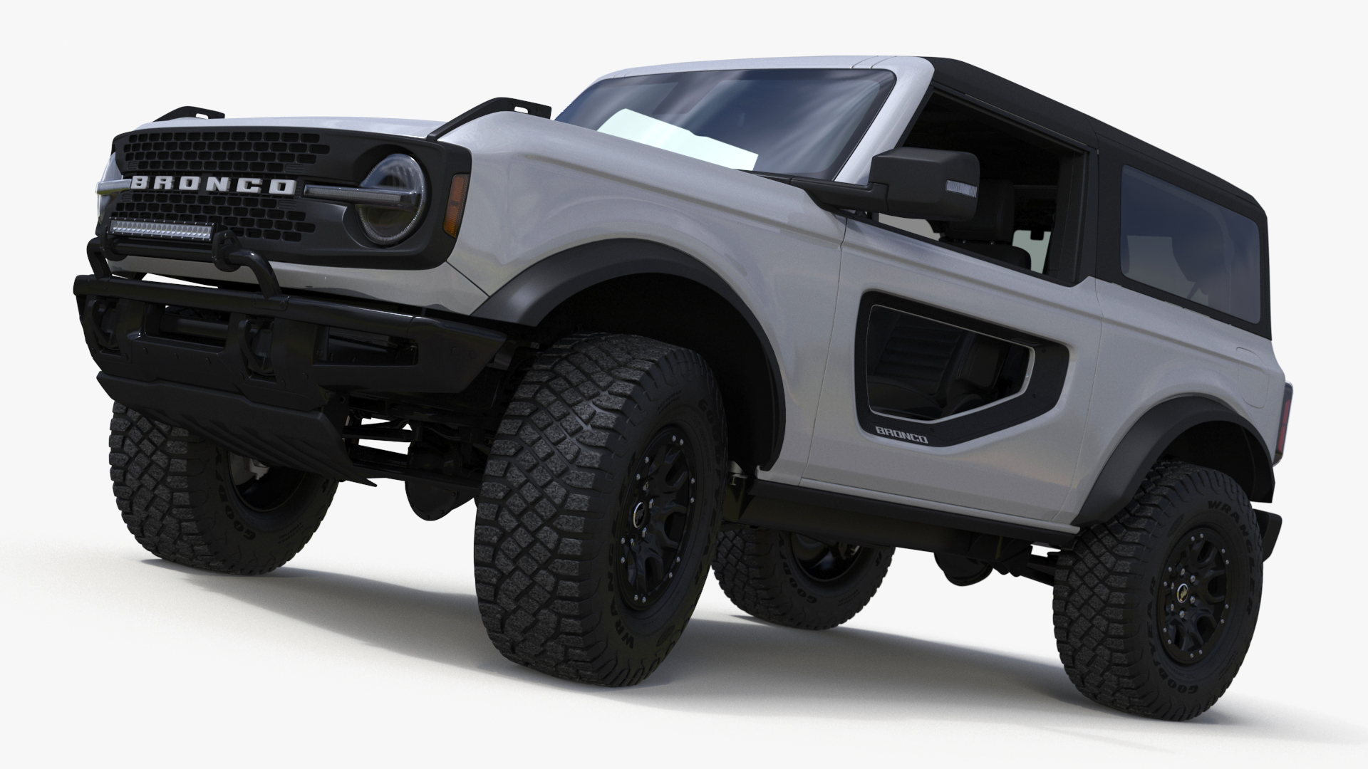 Ford Bronco Two Door SUV Oxford White Rigged 3D model