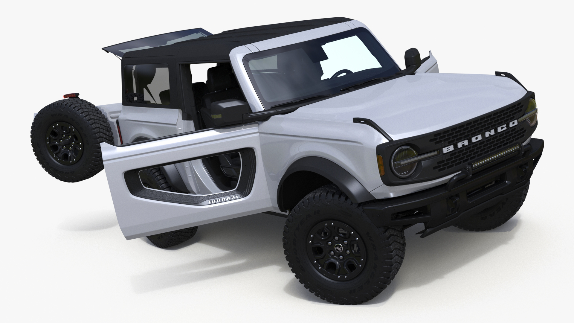 Ford Bronco Two Door SUV Oxford White Rigged 3D model