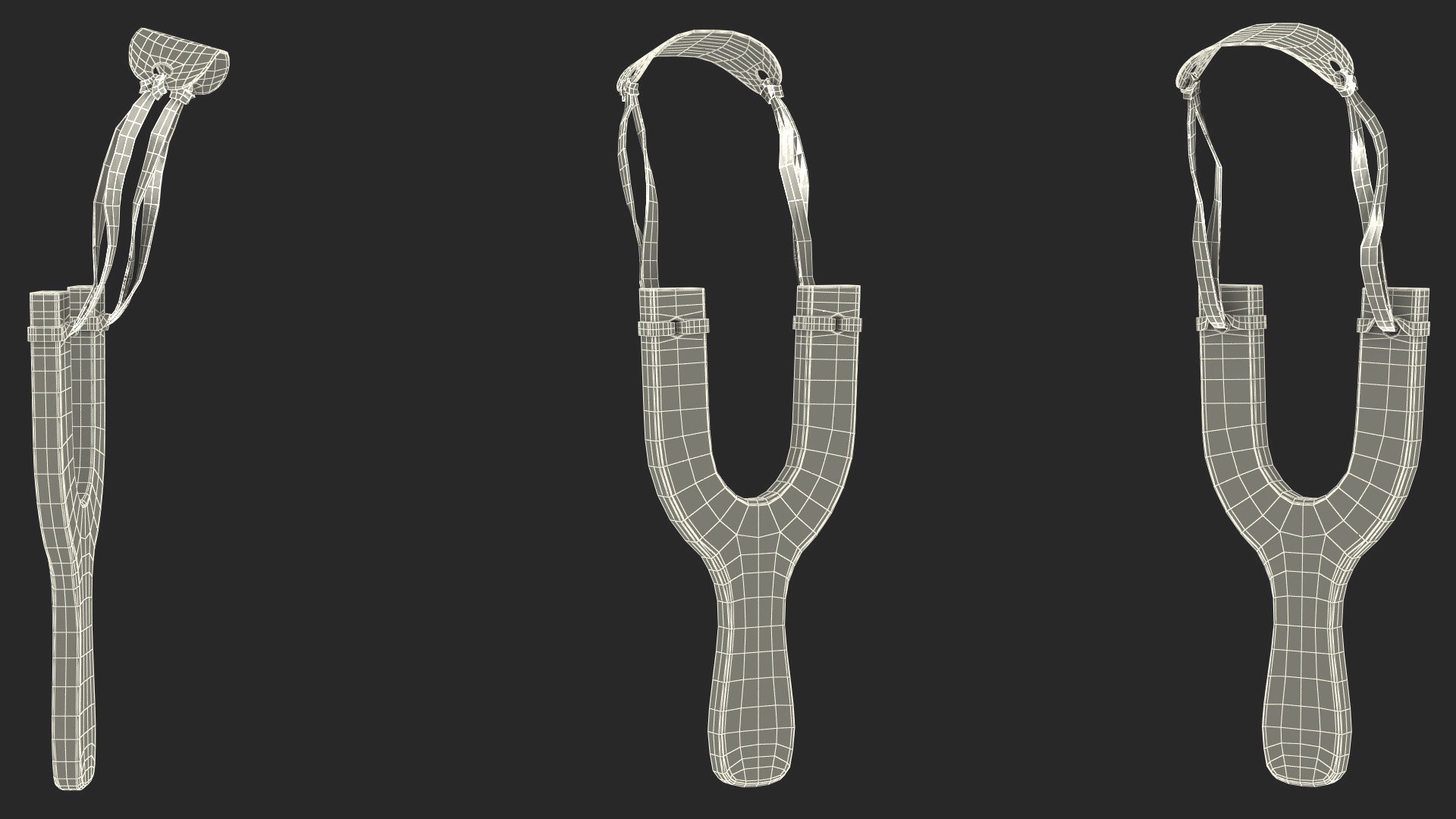 3D Slingshot Catapult Dark Wood model