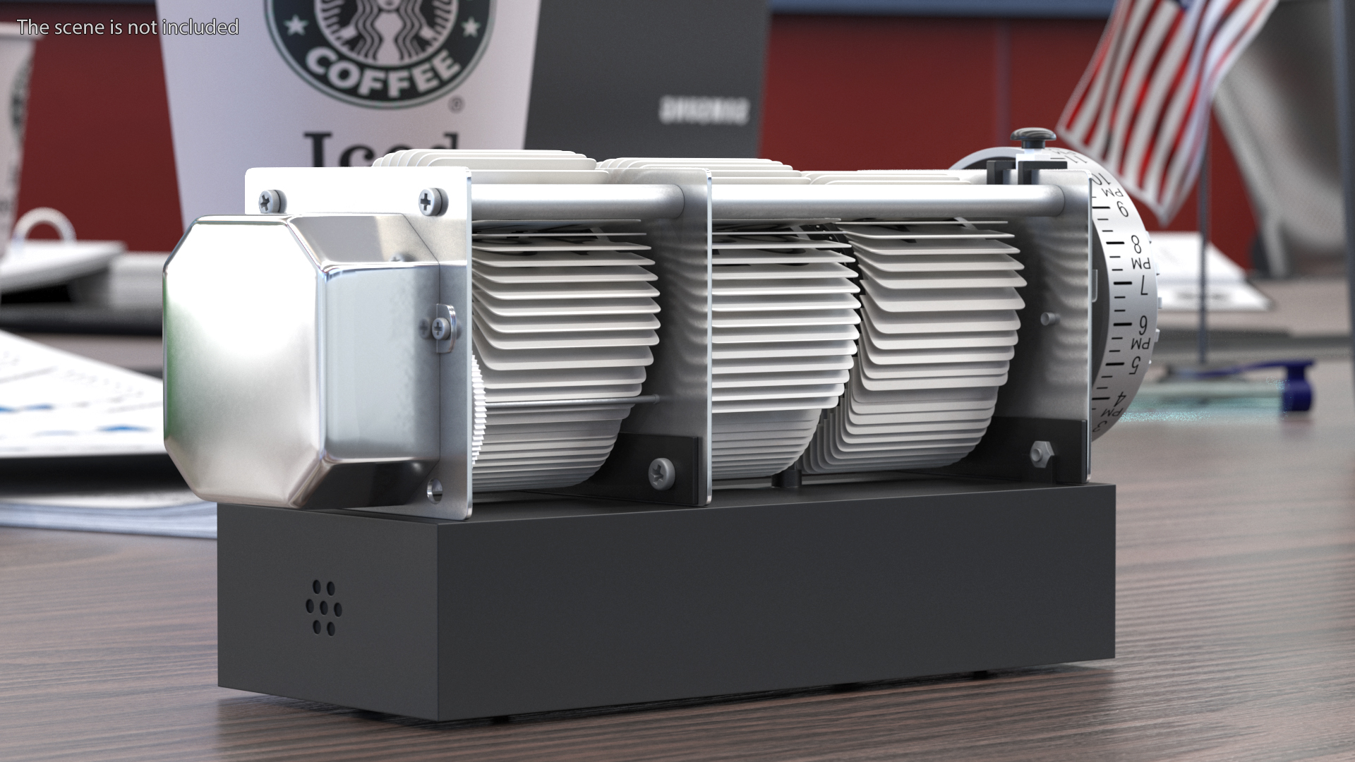 3D Vintage Flip Clock Time Selected White model