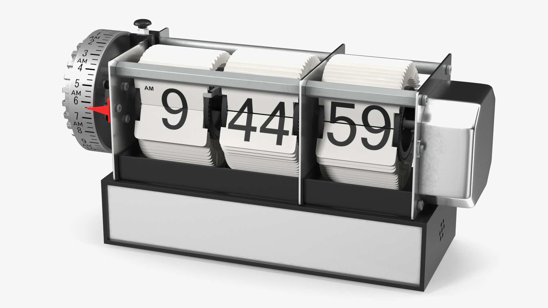 3D Vintage Flip Clock Time Selected White model