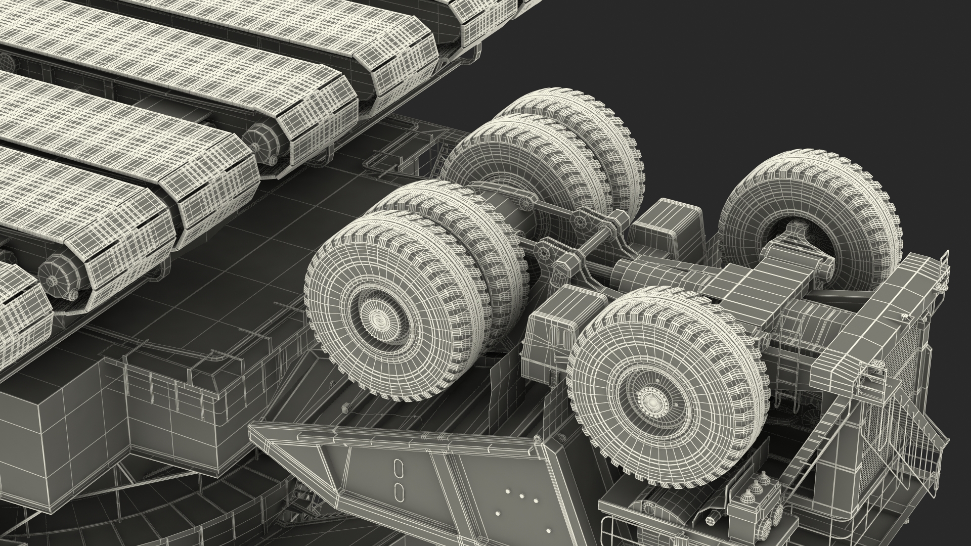 3D Mining Multi Bucket Wheel Excavator with Heavy Duty Dump Truck Liebherr Rigged model