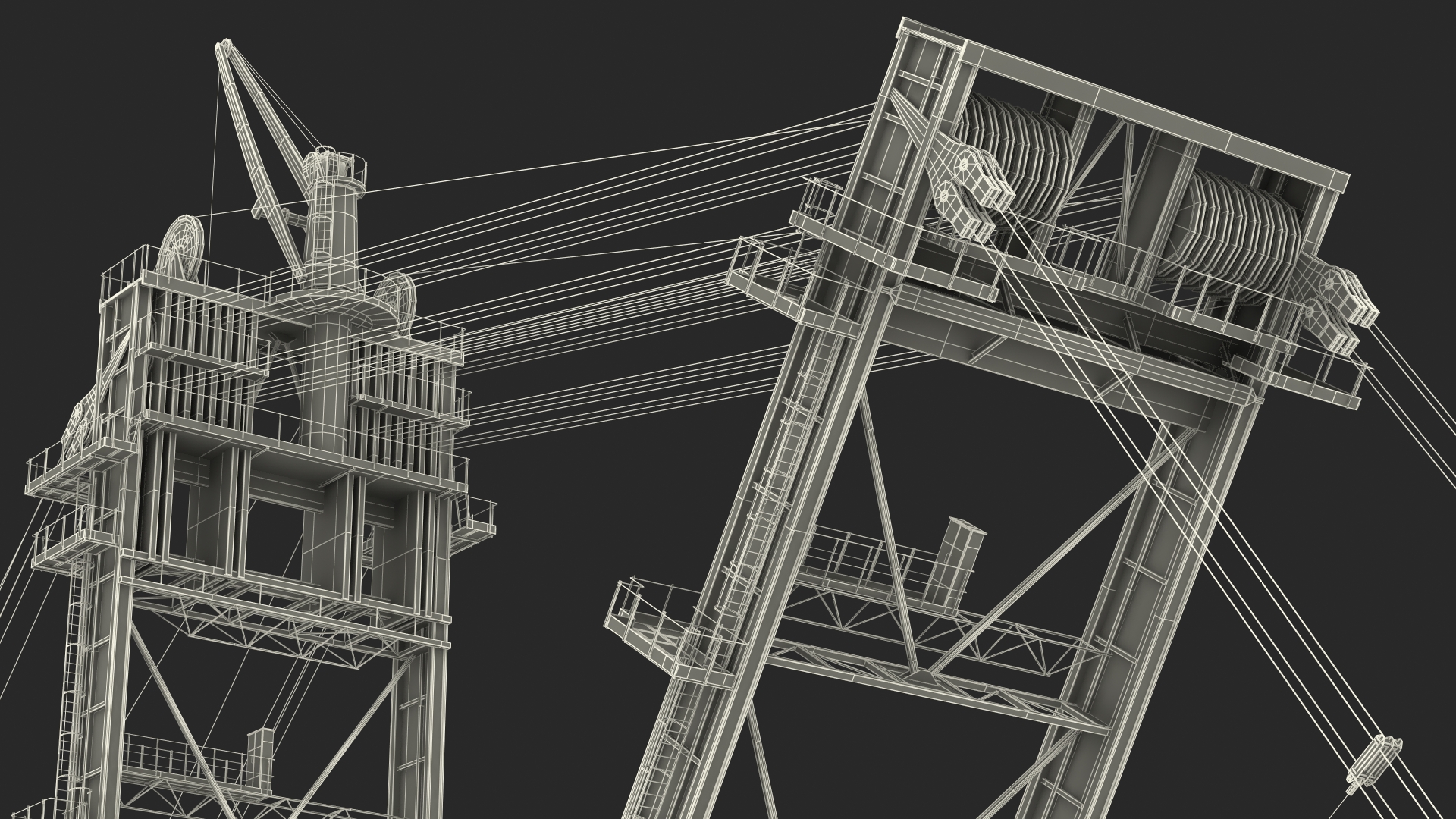 3D Mining Multi Bucket Wheel Excavator with Heavy Duty Dump Truck Liebherr Rigged model