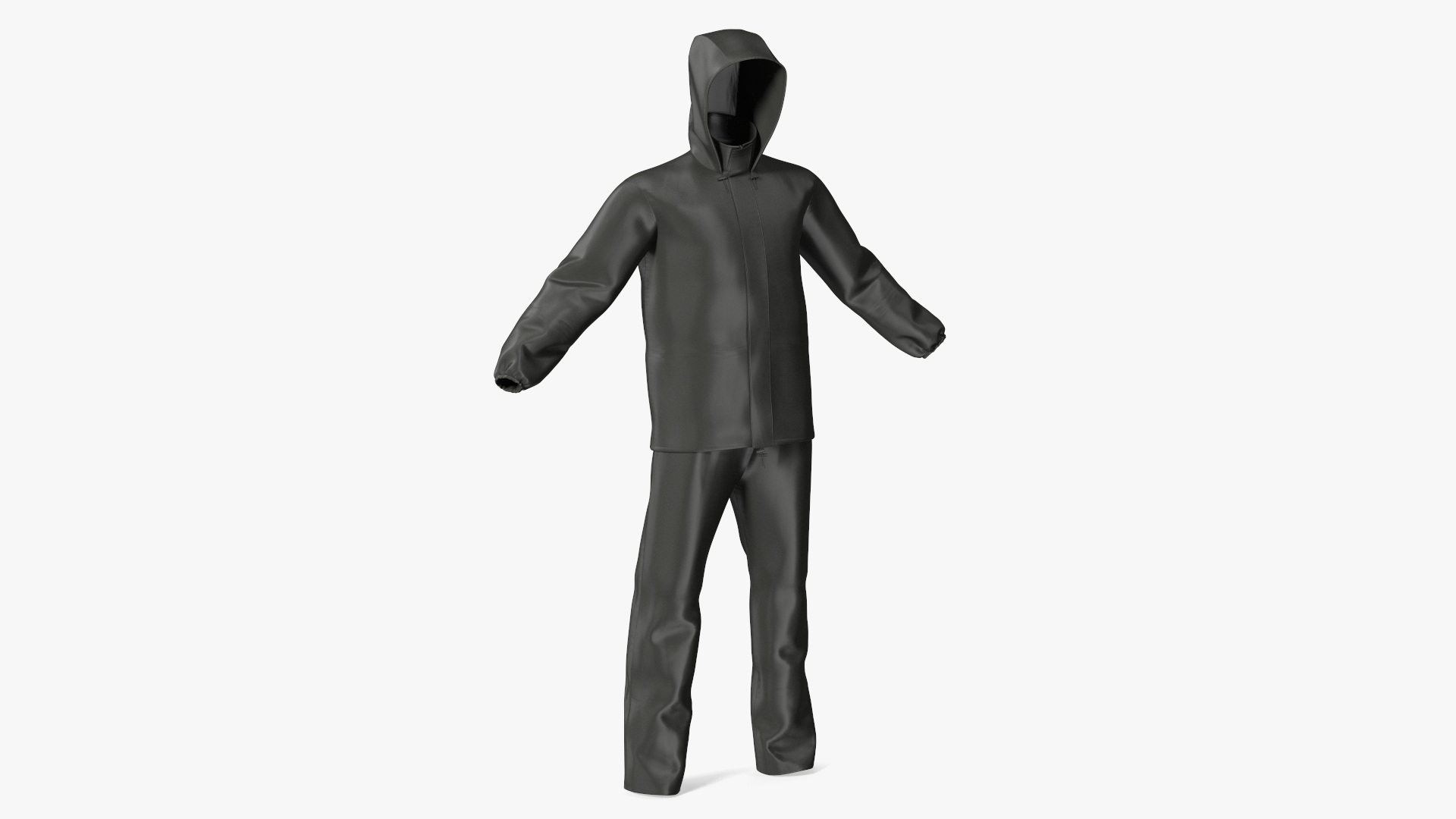 Unisex Black Rain Suit 3D