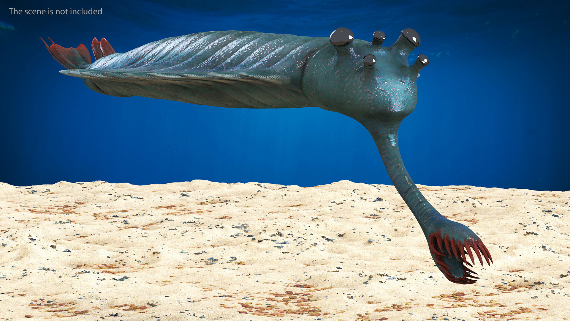 3D Green Opabinia Rigged
